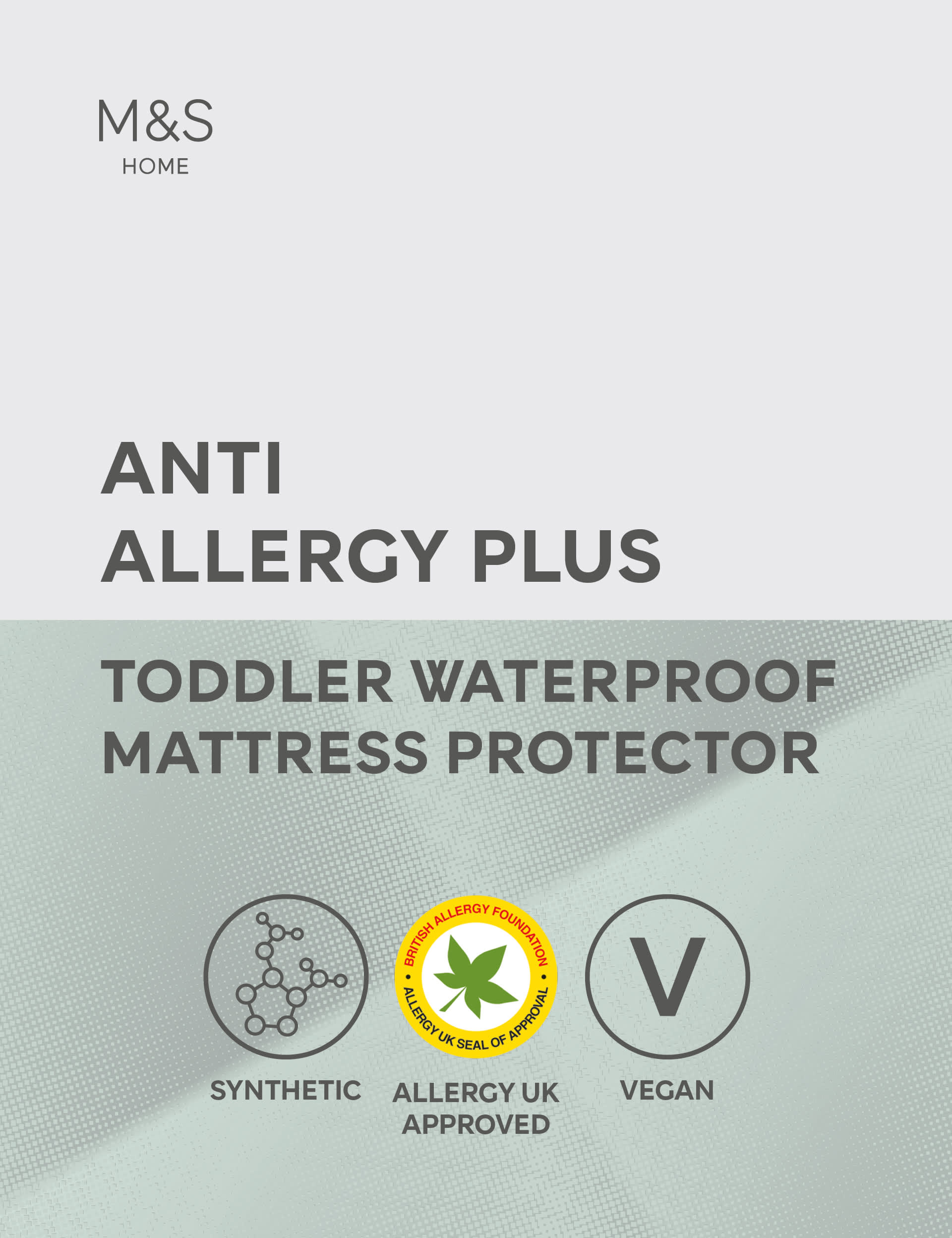 M&S Anti Allergy Cot Bed Mattress Protector - TODDL - White, White