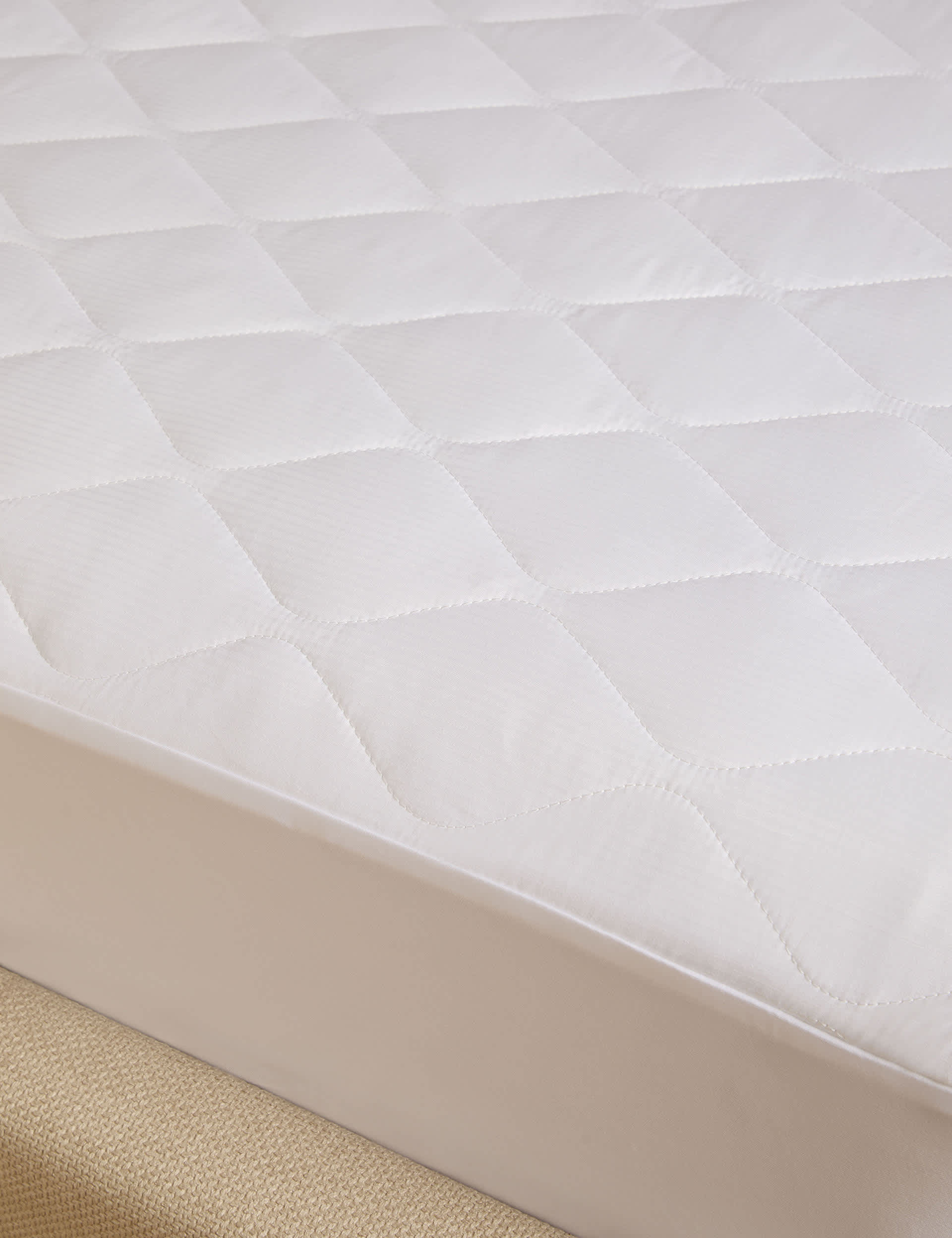 M&S Collection Simply Soft Mattress Protector - SGL - White, White