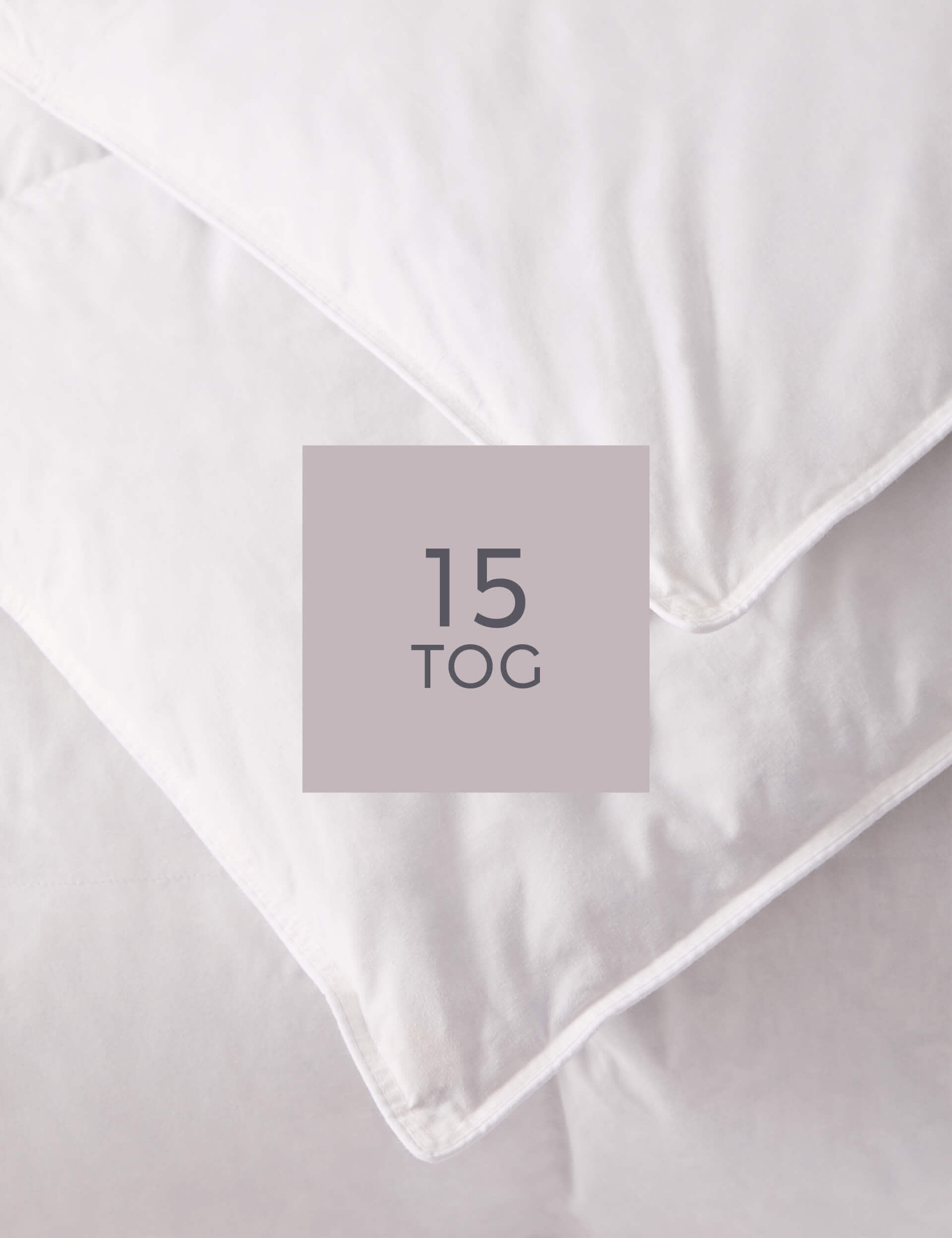 M&S Collection Goose Feather & Down 15 Tog Duvet - SGL - White, White