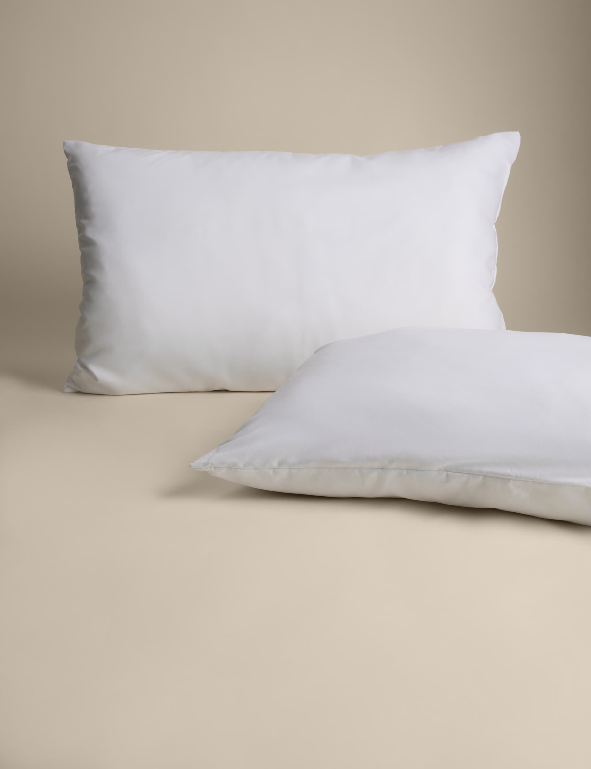 M&S Collection 2 Pack Anti Allergy Plus Medium Pillows - White, White