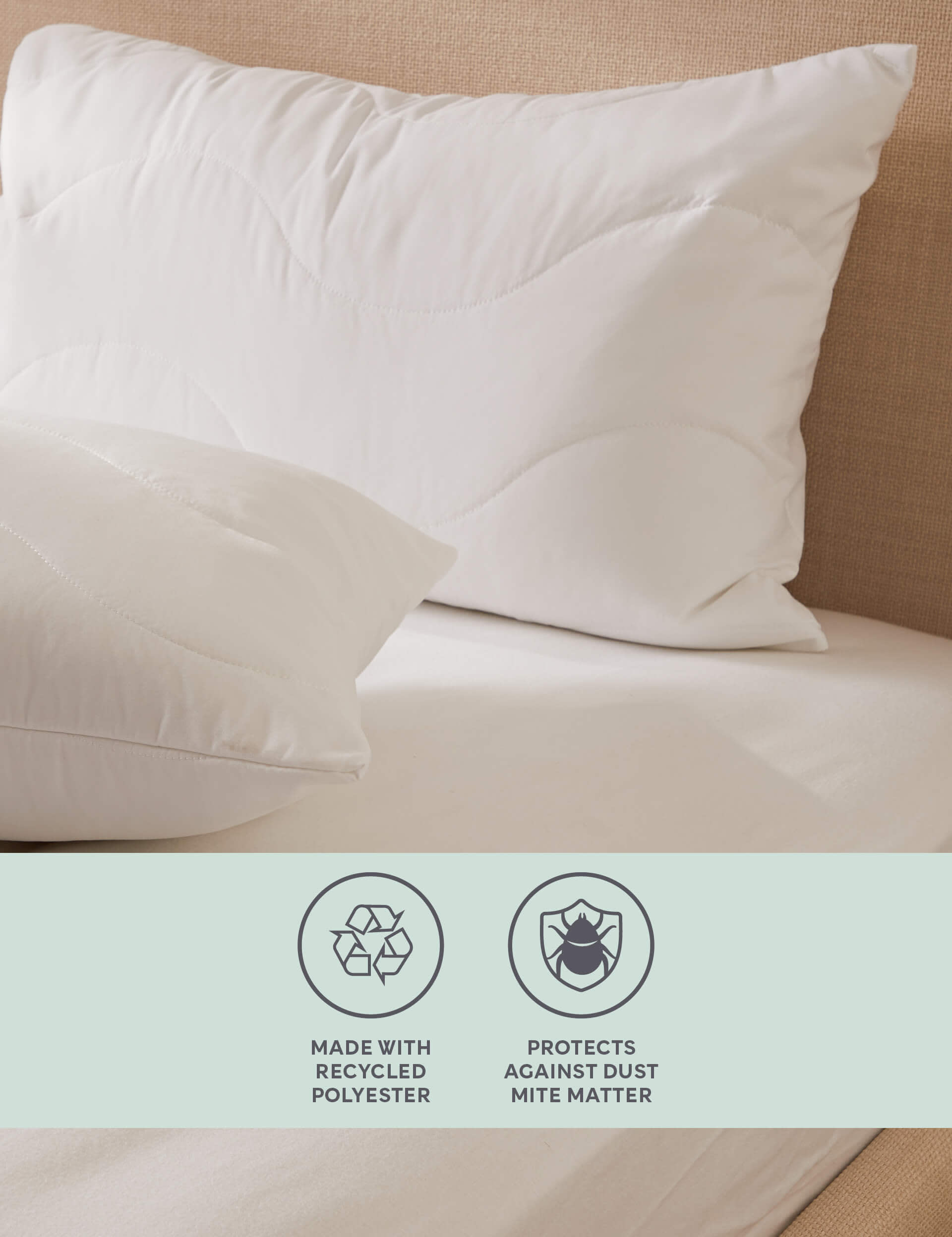 M&S 2pk Anti Allergy Plus Pillow Protectors