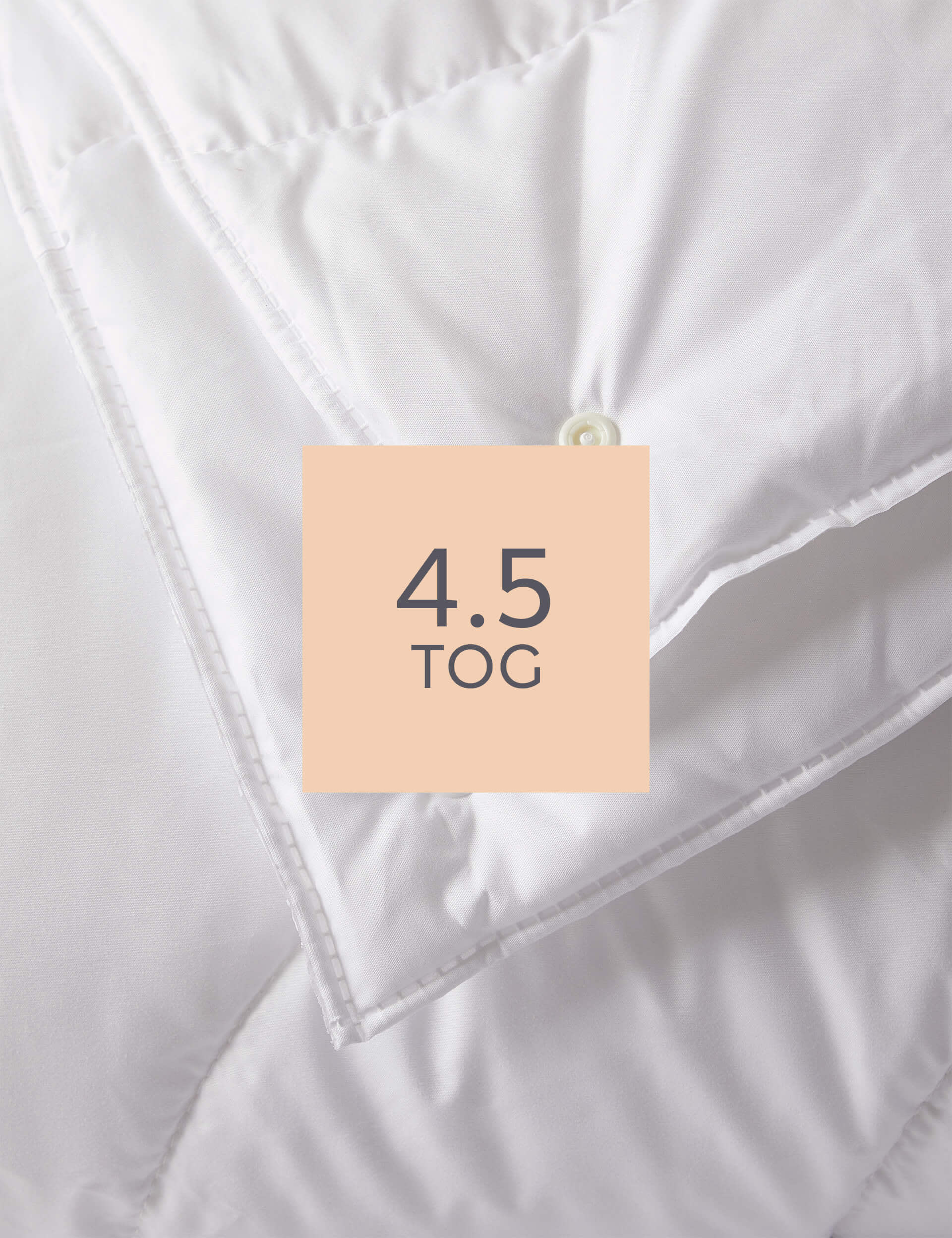 M&S Collection Touch of Silk 4.5 Tog Duvet - DBL - White, White