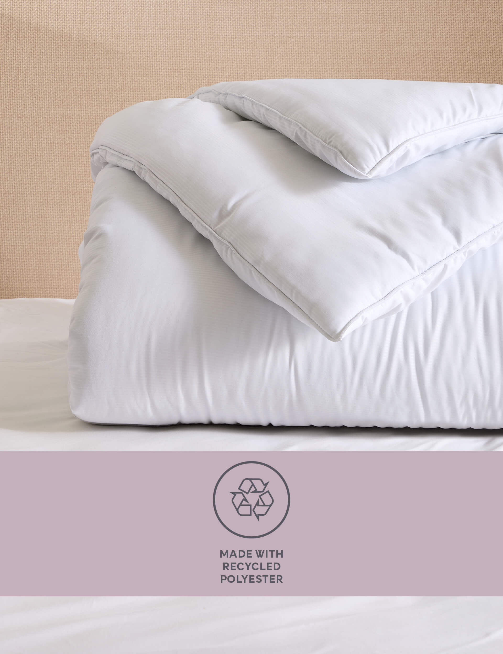 M&S Simply Soft 15 Tog Duvet - SGL - White, White