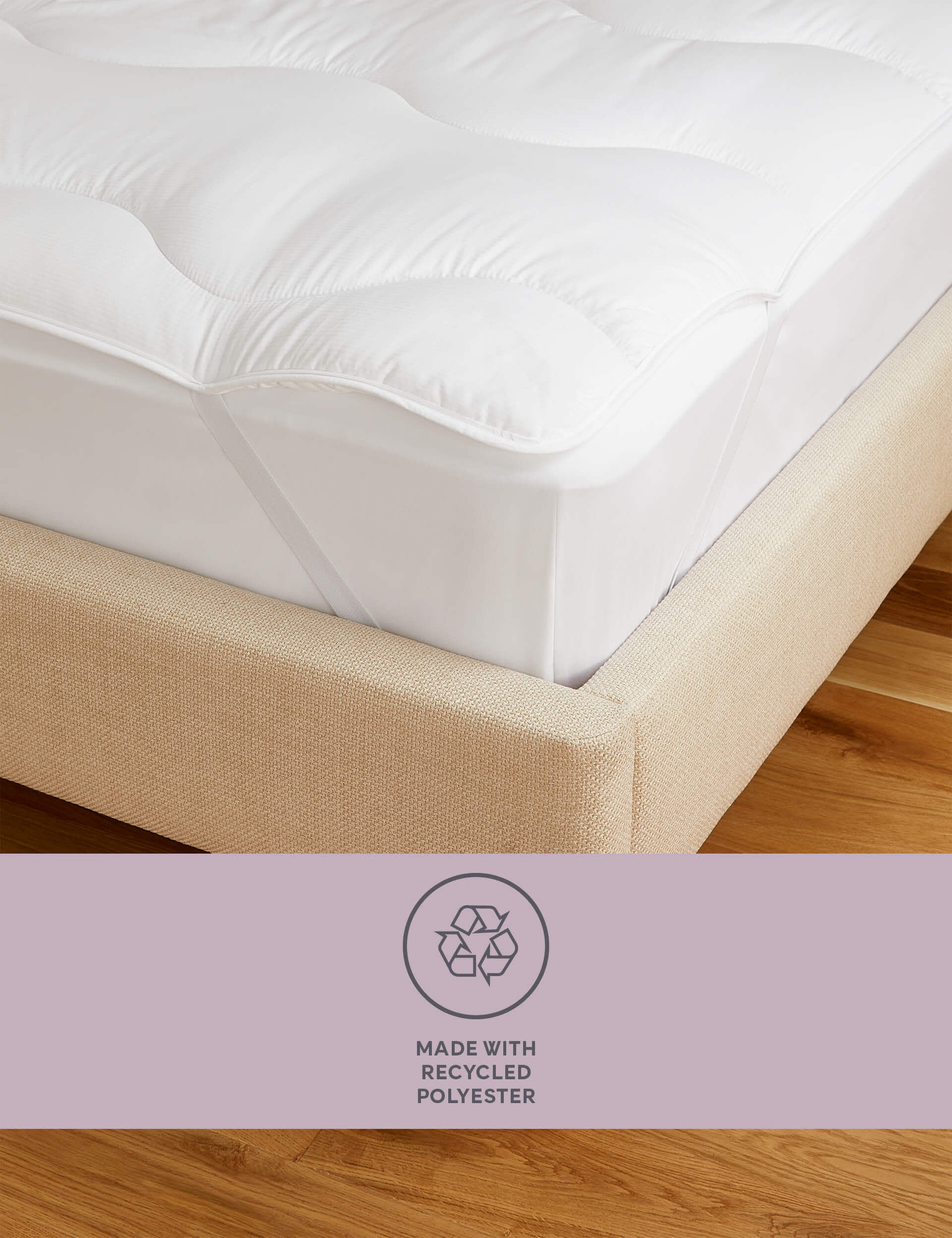 M&S Simply Soft Mattress Enhancer - SGL - White, White