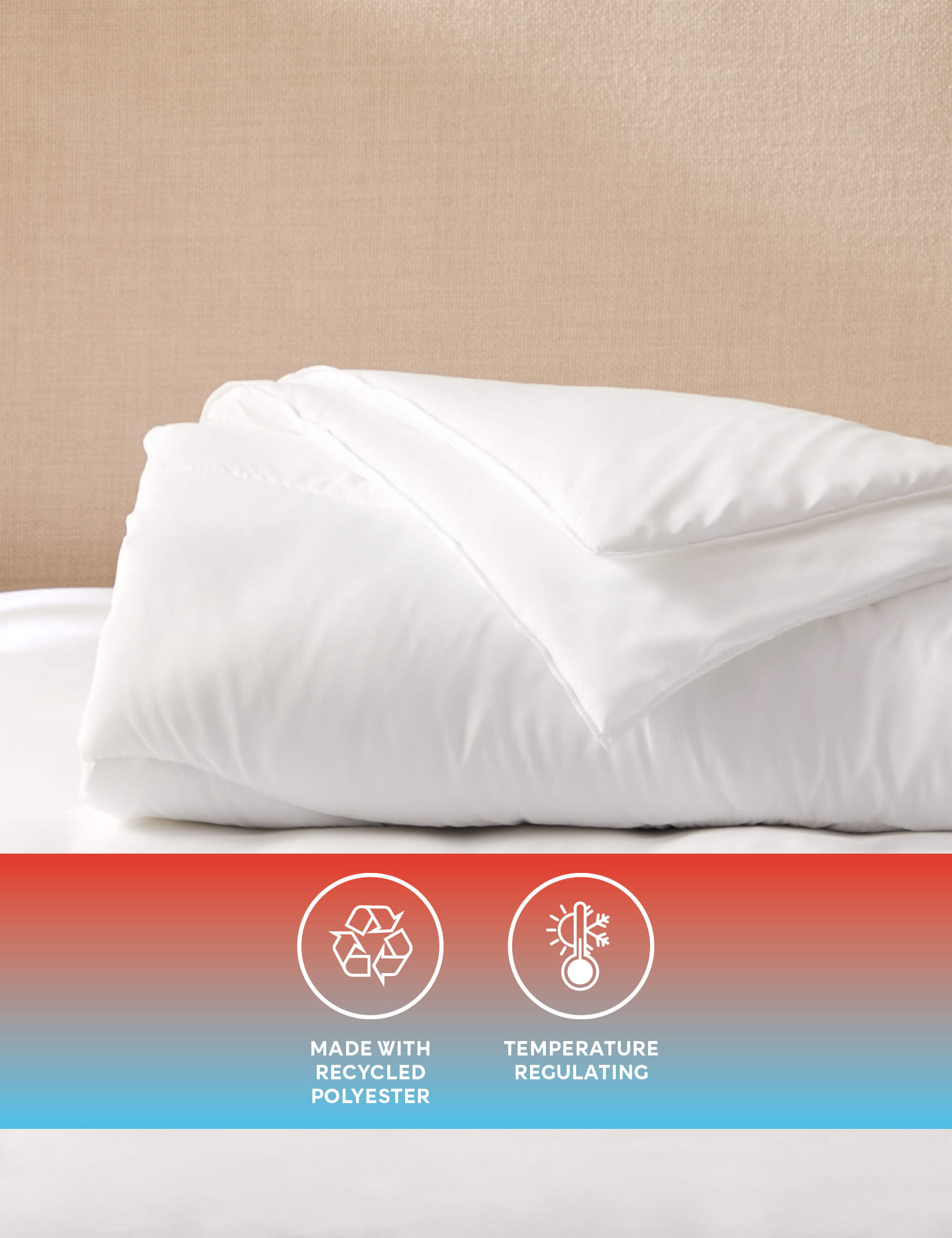 Body Sensor Body Temperature Control 4.5 Tog Duvet - SGL - White, White