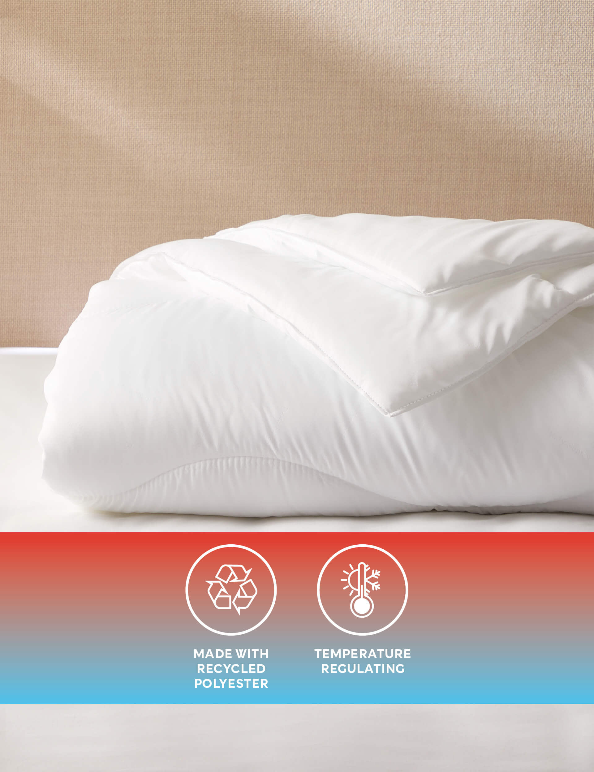 Body Sensor Body Temperature Control 7.5 Tog Duvet - 5FT - White, White