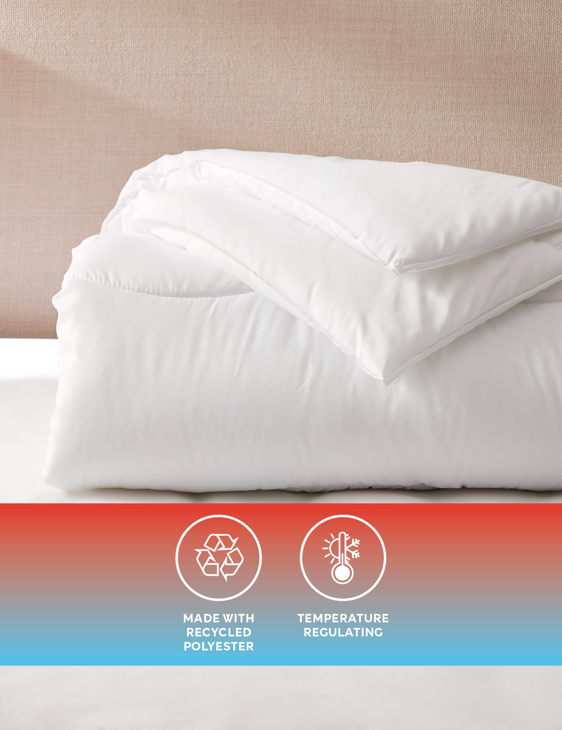 Body Sensor Body Temperature Control 10.5 Tog Duvet - DBL - White, White