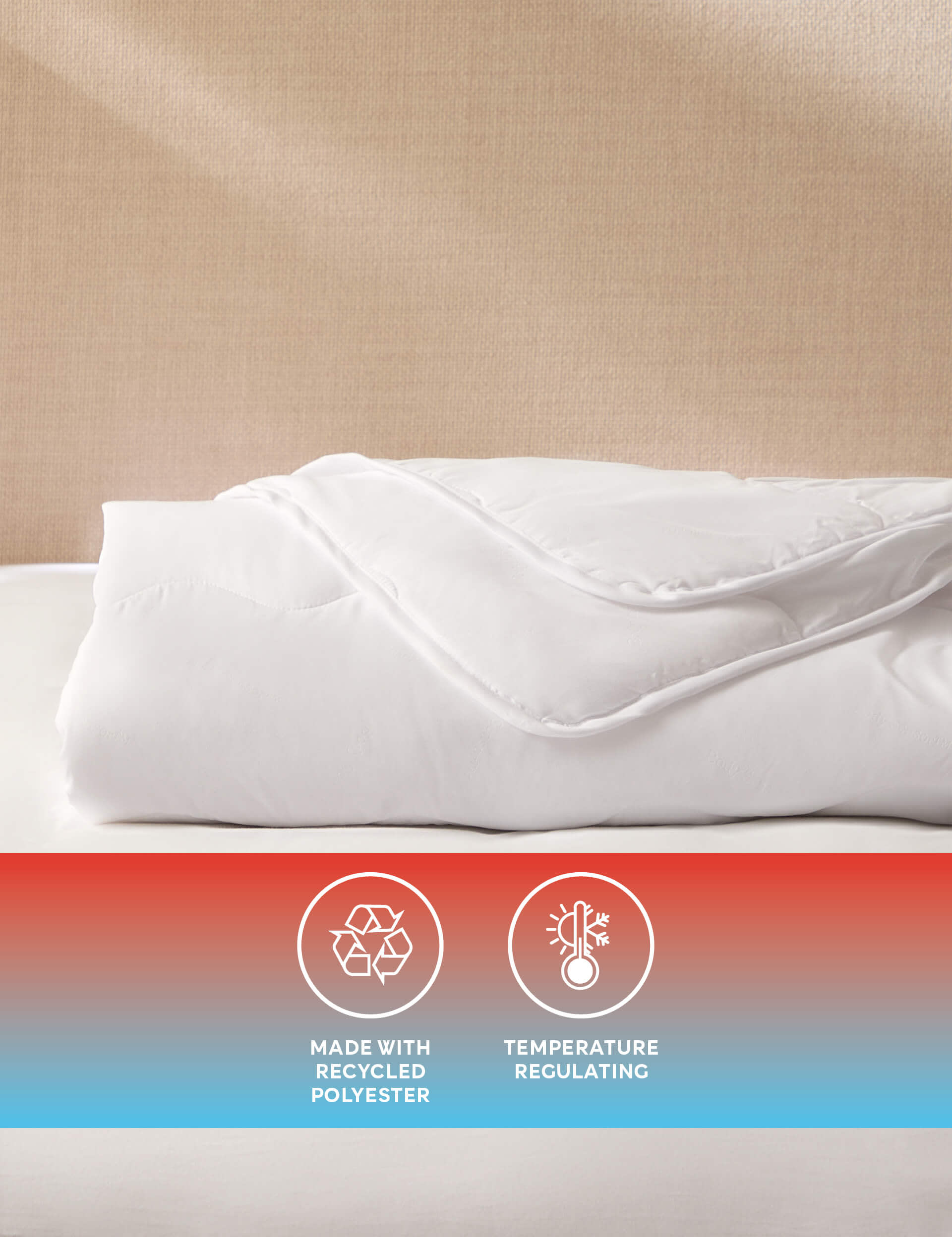 Body Sensor Body Temperature Control 1 Tog Duvet - SGL - White, White