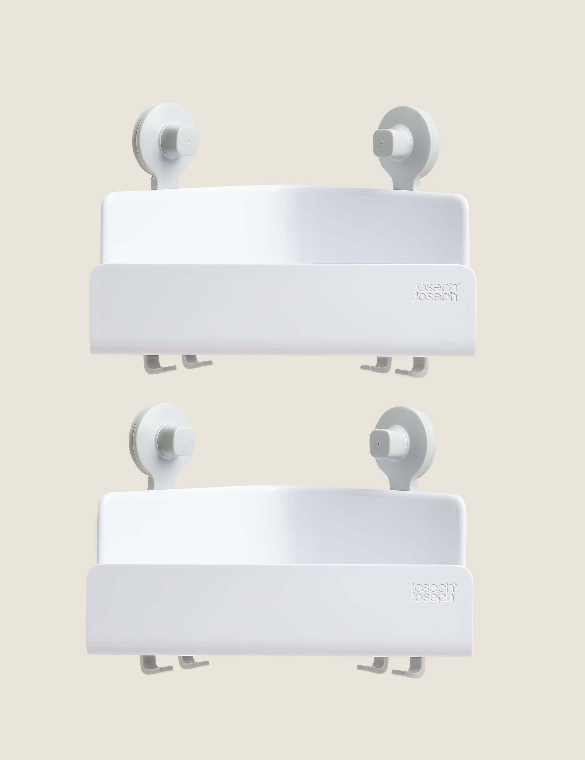 joseph joseph 2 pack easystore™ corner shower shelf set - 1size - eco white, eco white