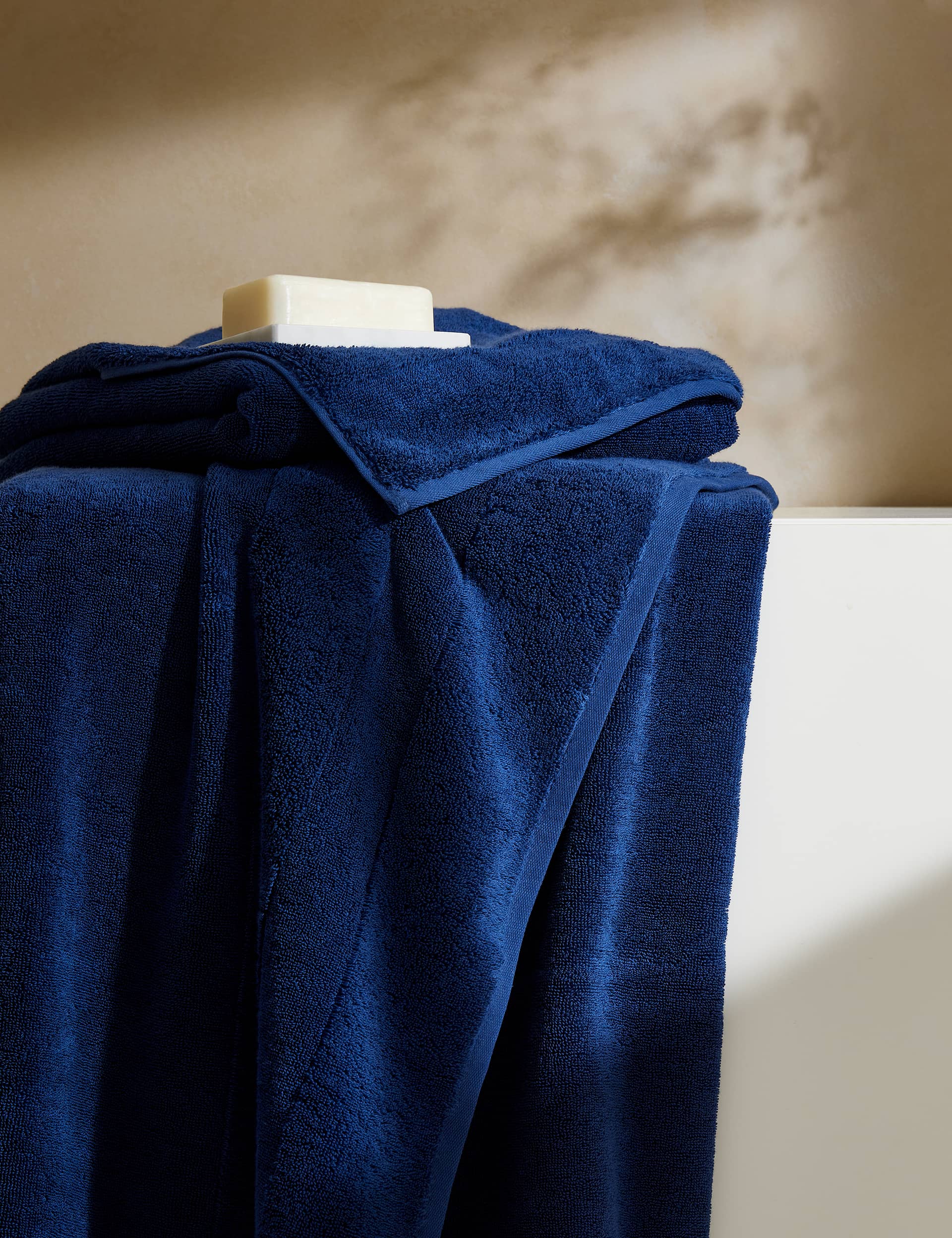 M&S Ultimate Turkish Cotton Towel - BATH - Midnight, Black,Denim,Silver Grey,Ochre,Petrol,Stone,Mauv