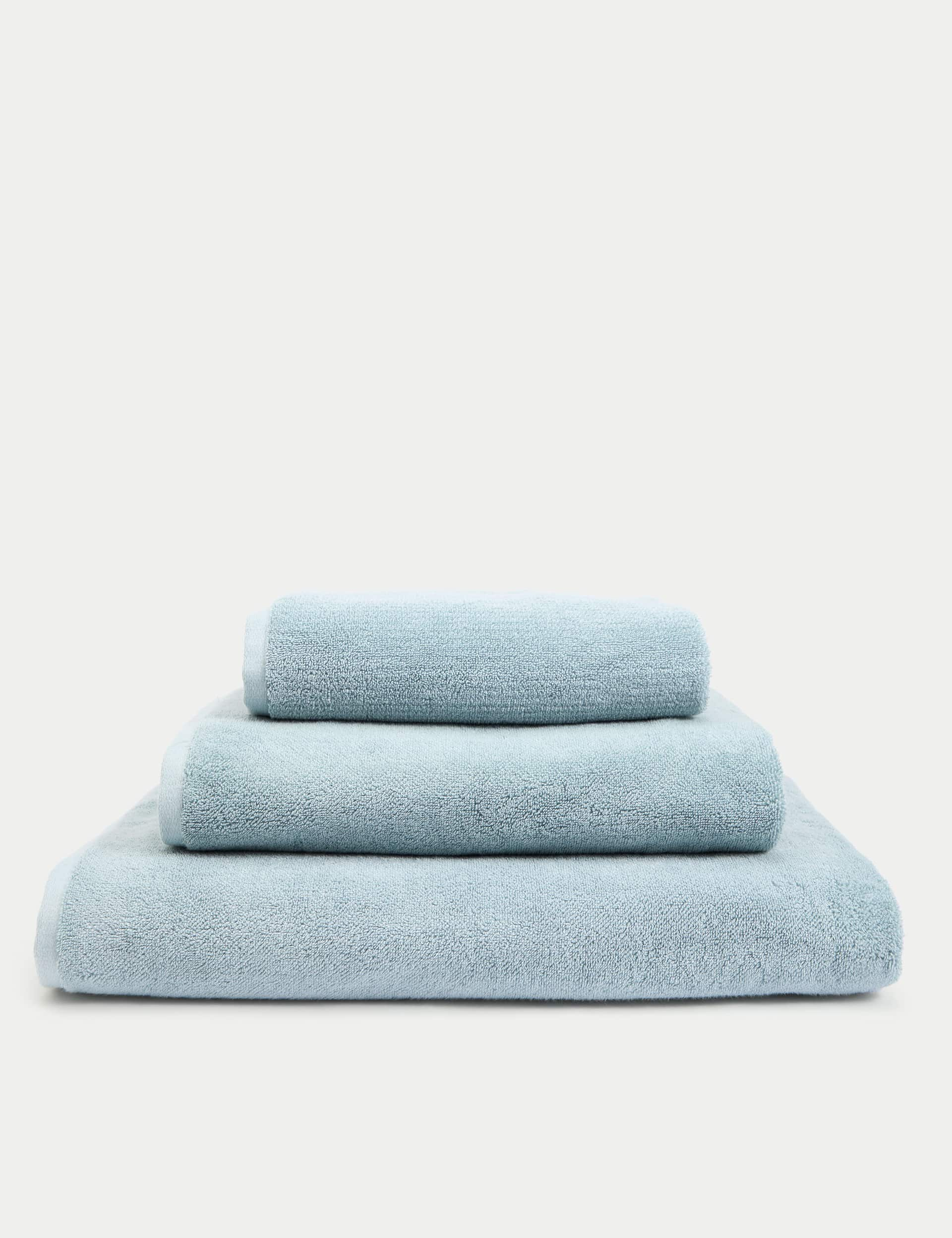 M&S X Fired Earth Pure Cotton Marl Towel - BATH - Storm, Malm,Weald Green,Storm,Apres Ski,Under The 