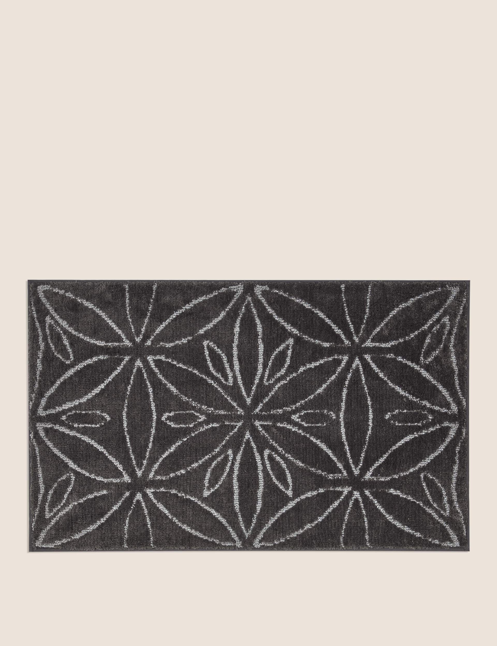 M&S Repeat Shimmer Quick Dry Bath Mat - Charcoal, Charcoal