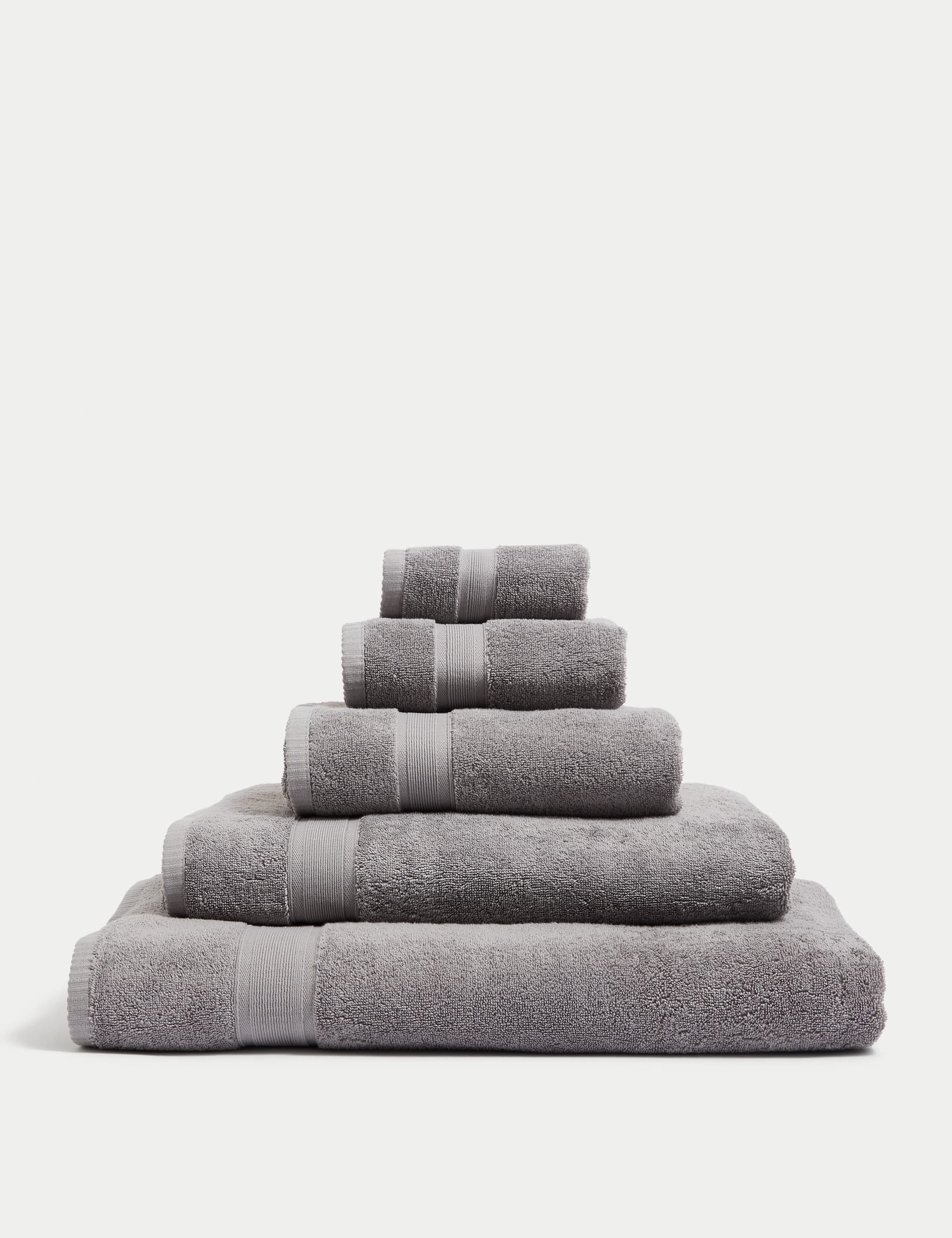 M&S Collection Ultimate Super Soft Pure Cotton Towel - XXL - Mid Grey, Mid Grey,Dark Charcoal,White,