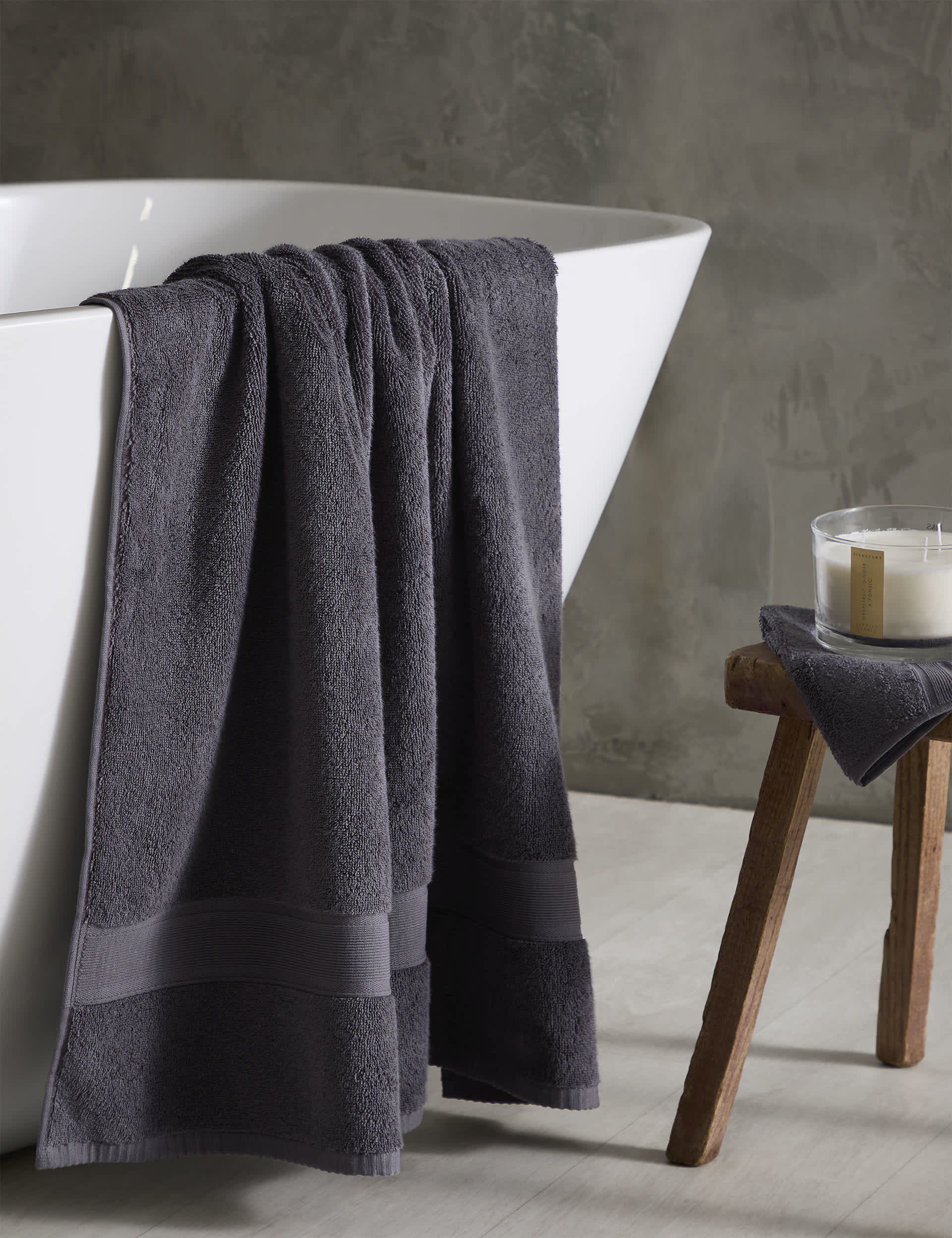 M&S Super Soft Pure Cotton Towel - EXL - Dark Charcoal, Dark Green,Cappuccino,Raspberry,Teal,Mid Blu