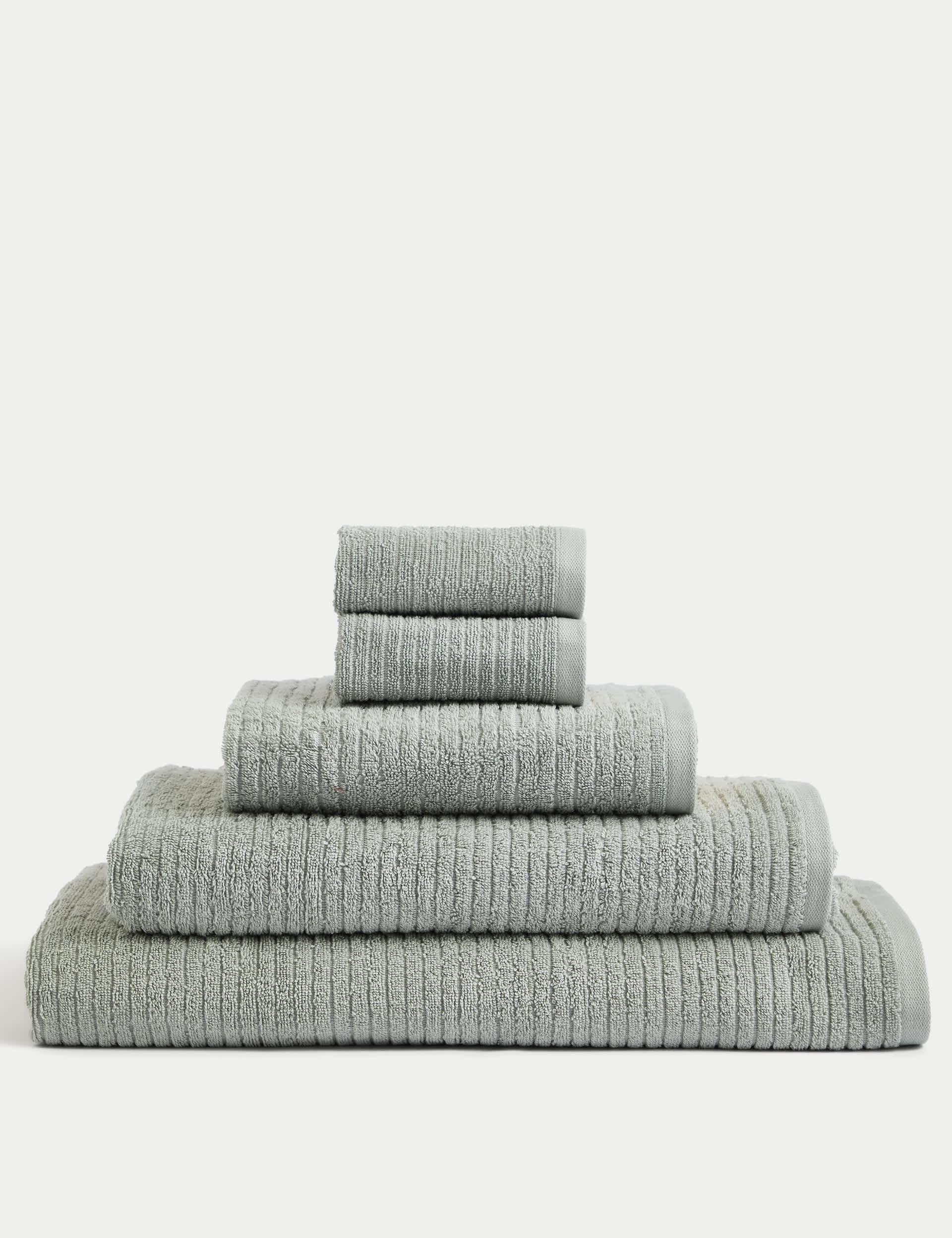 M&S Pure Cotton Quick Dry Towel - BATH - Duck Egg, Sage,Stone,Charcoal,Navy,Duck Egg,Clay