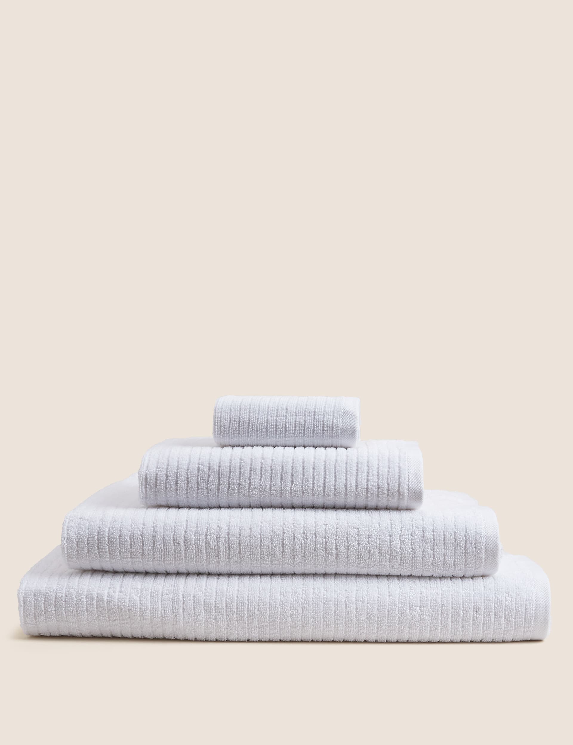 M&S Pure Cotton Quick Dry Towel - BATH - White, White,Silver Grey,Navy,Duck Egg,Clay