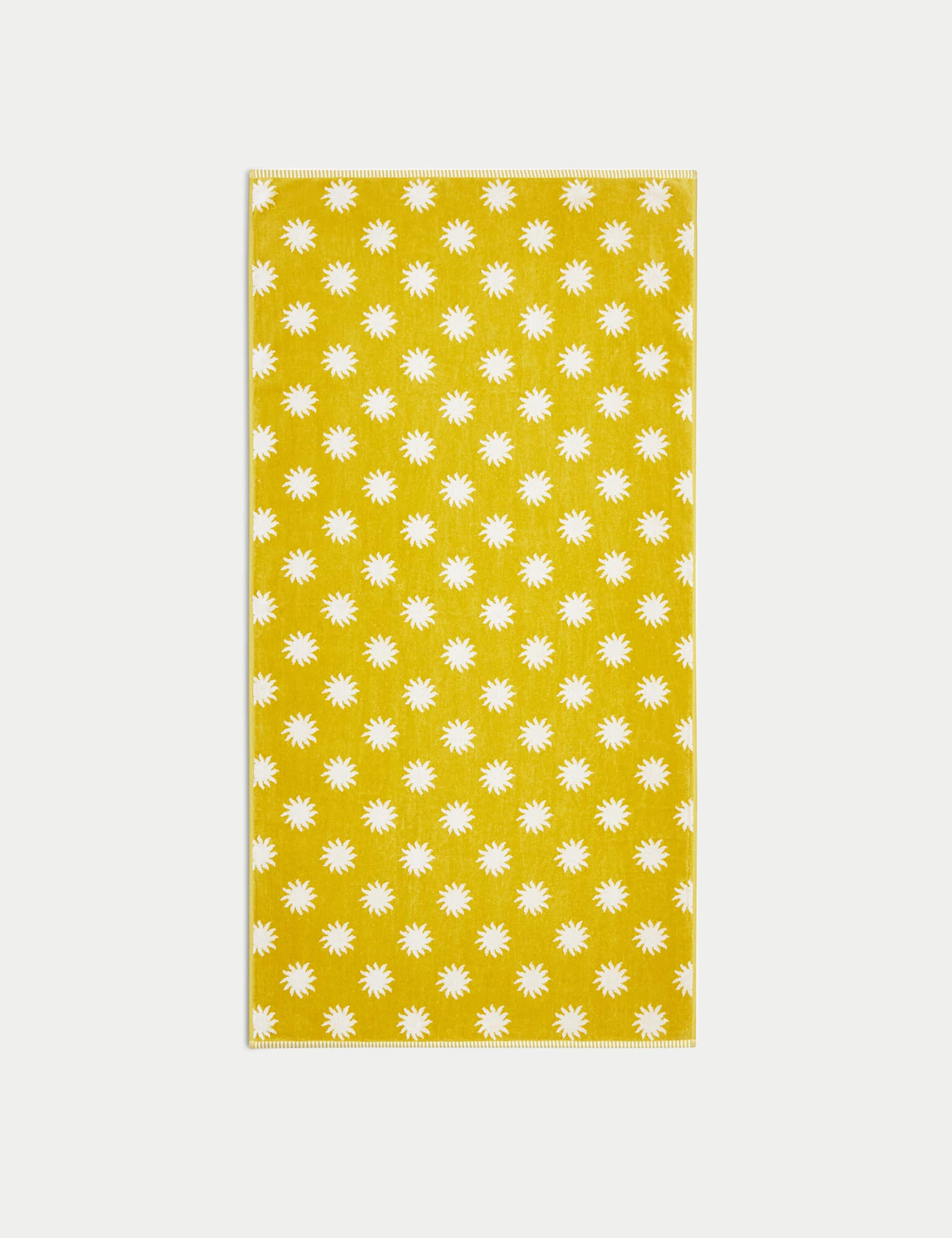 M&S Pure Cotton Sun Print Beach Towel - Ochre, Ochre