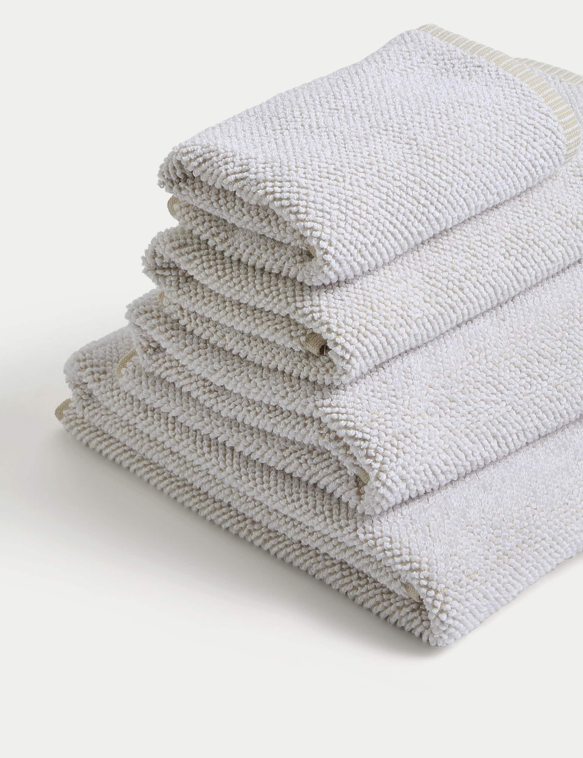 M&S Pure Cotton Cosy Weave Towel - GUEST - Natural, Natural