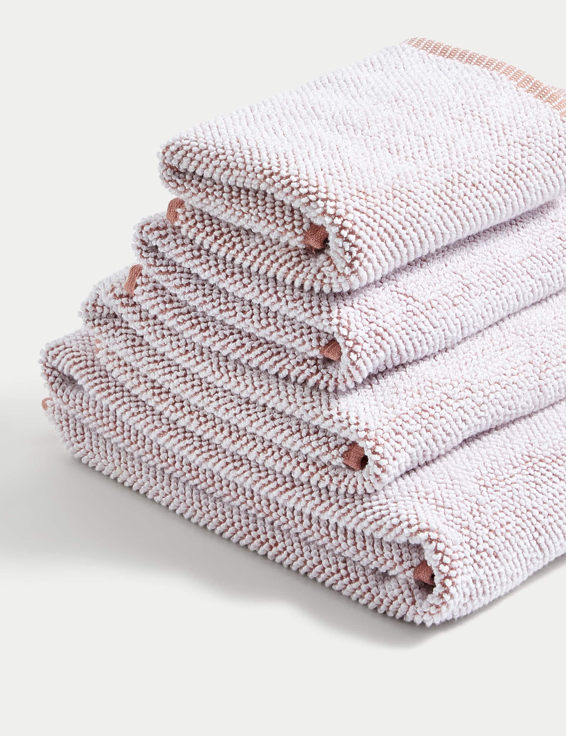 M&S Pure Cotton Cosy Weave Towel - EXL - Clay, Clay