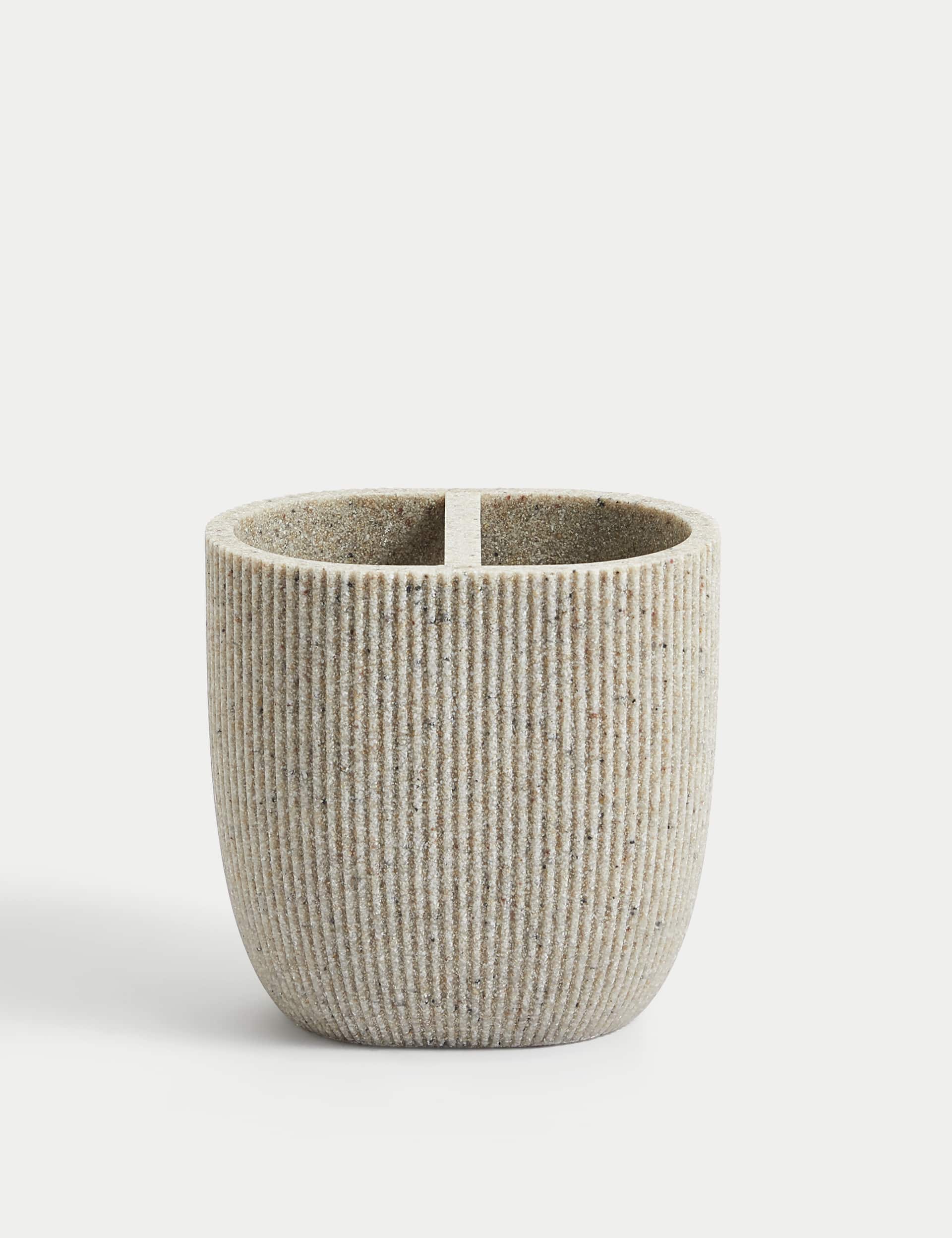 M&S Natural Stone Effect Toothbrush Holder  Natural