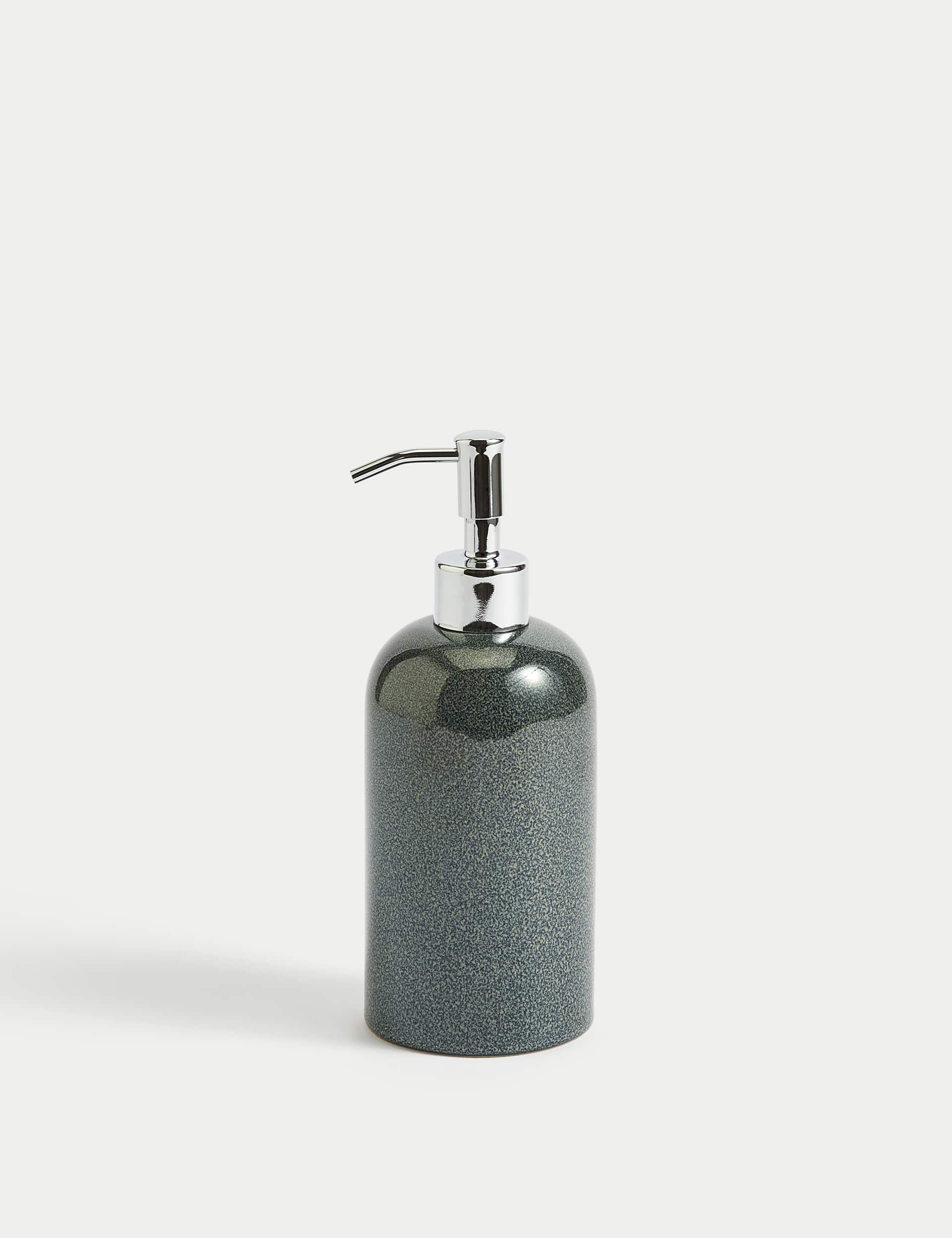 M&S Ceramic Glazed Soap Dispenser - Blue, Blue