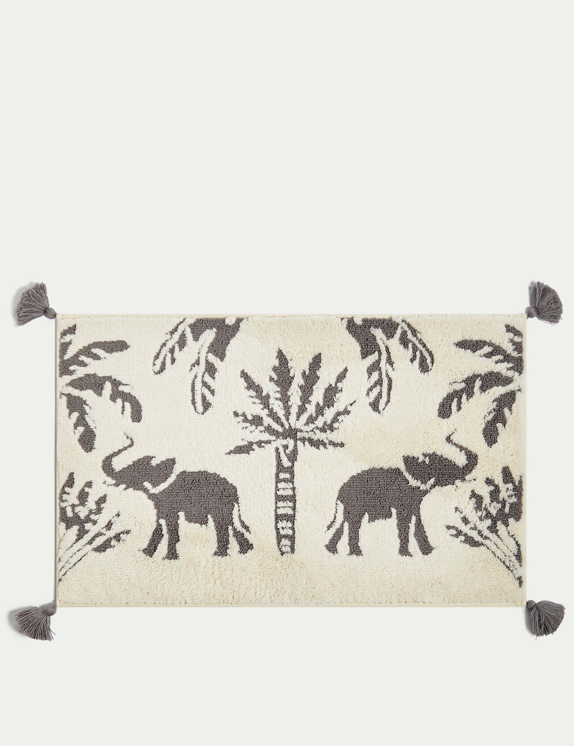 M&S Cotton Blend Elephant Bath Mat - Charcoal, Charcoal