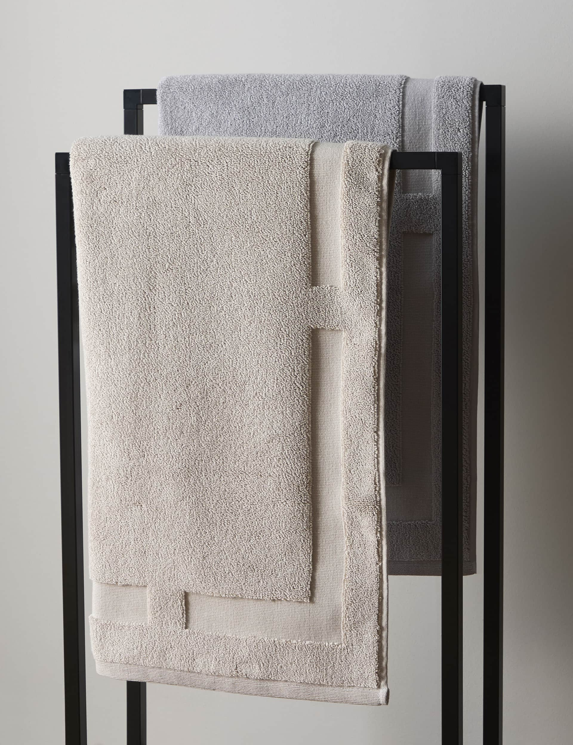 M&S X Kelly Hoppen Border Terry Bath Mat - Taupe, Black,Taupe,White,Grey