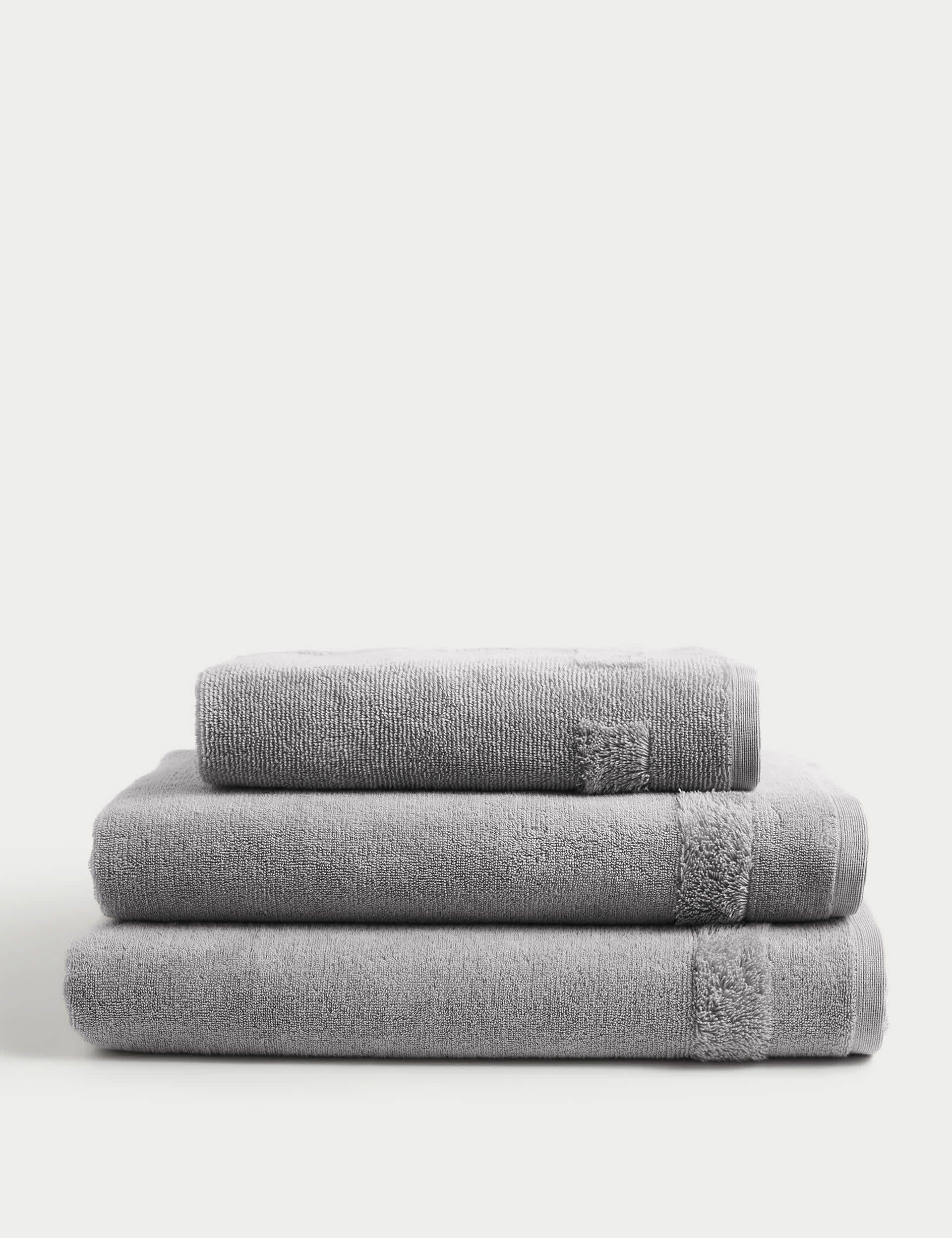 M&S X Kelly Hoppen Border Terry Towel - EXL - Grey, Taupe,White,Black,Grey