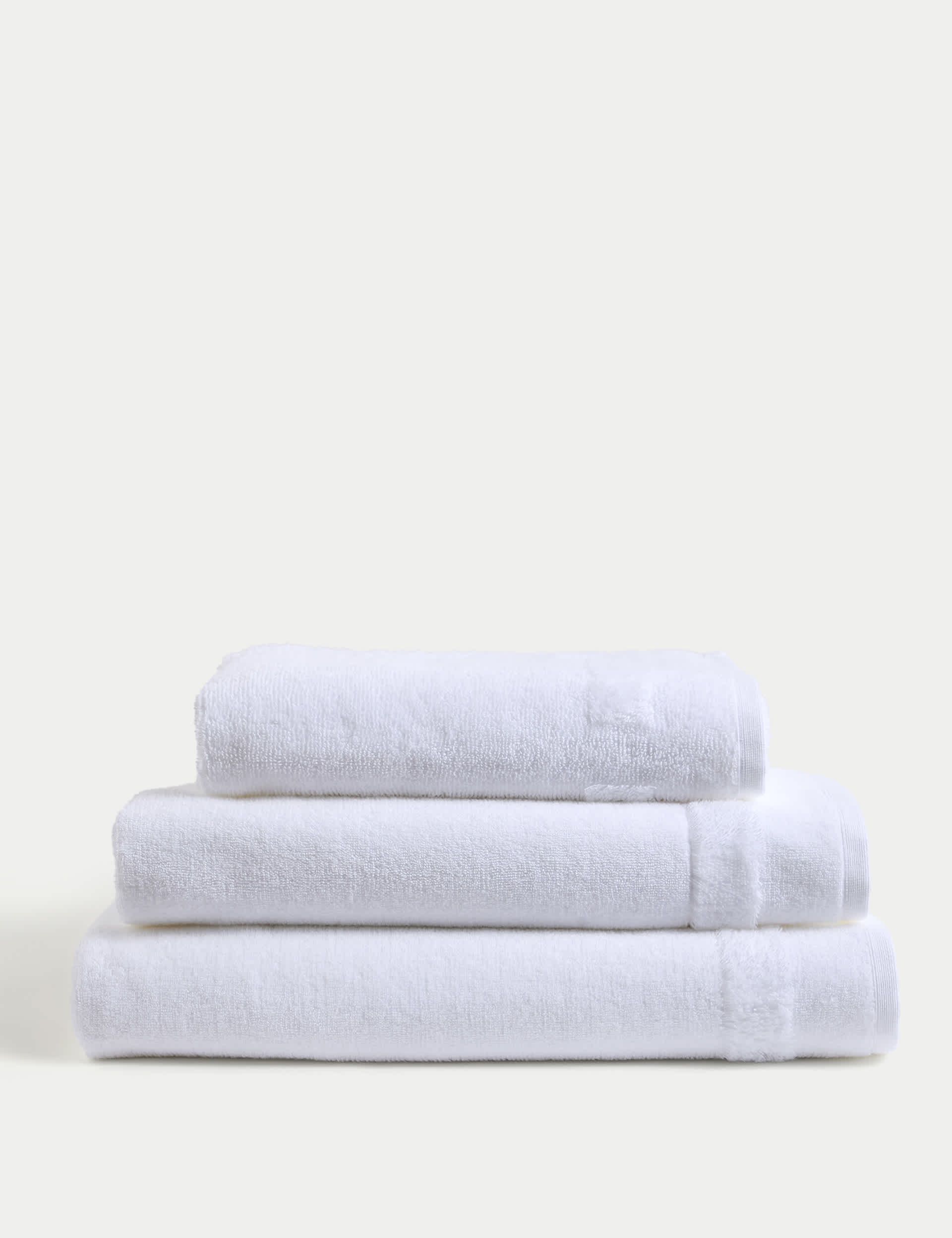 M&S X Kelly Hoppen Border Terry Towel - HAND - White, Taupe,White,Black,Grey