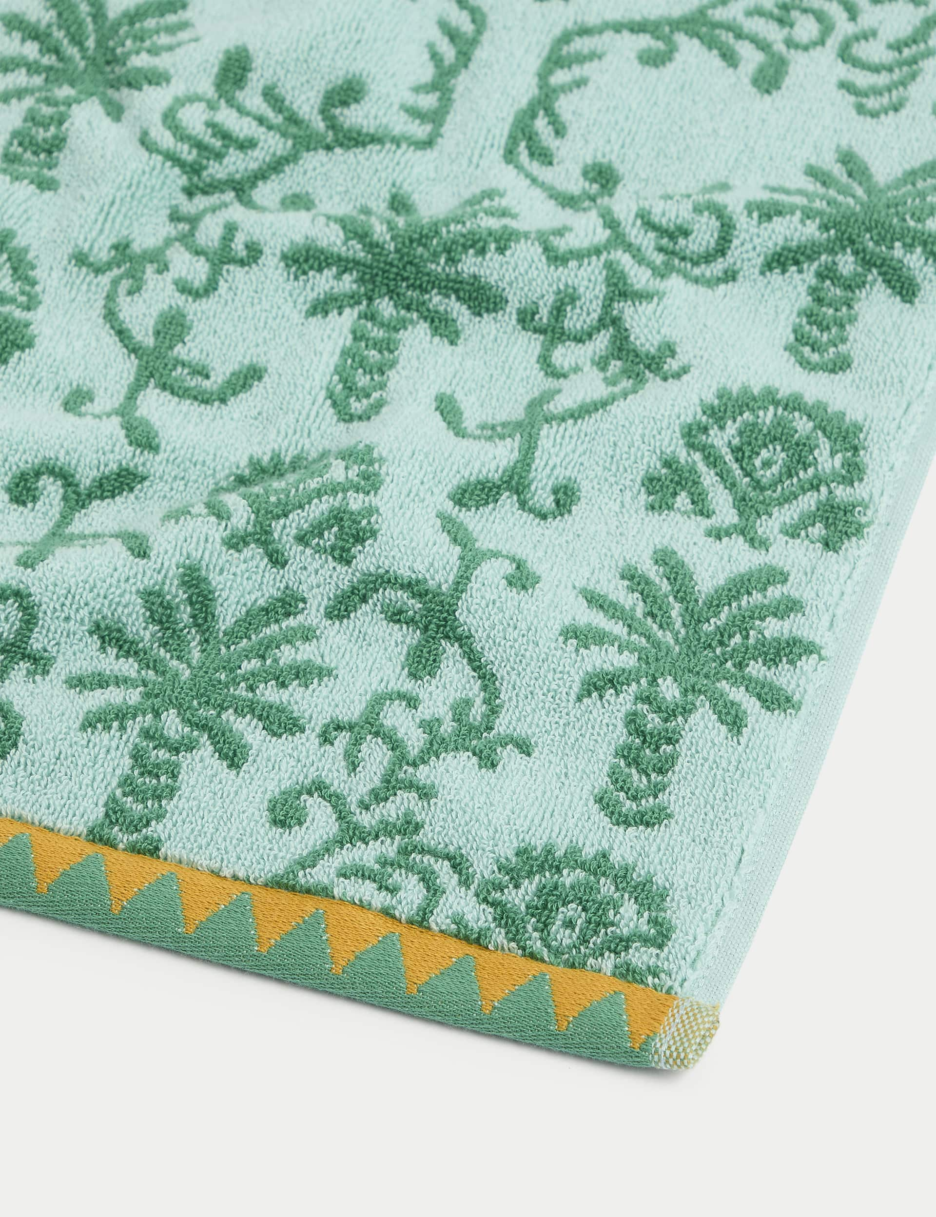 M&S Collection Pure Cotton Palm Towel - EXL - Light Turquoise, Light Turquoise