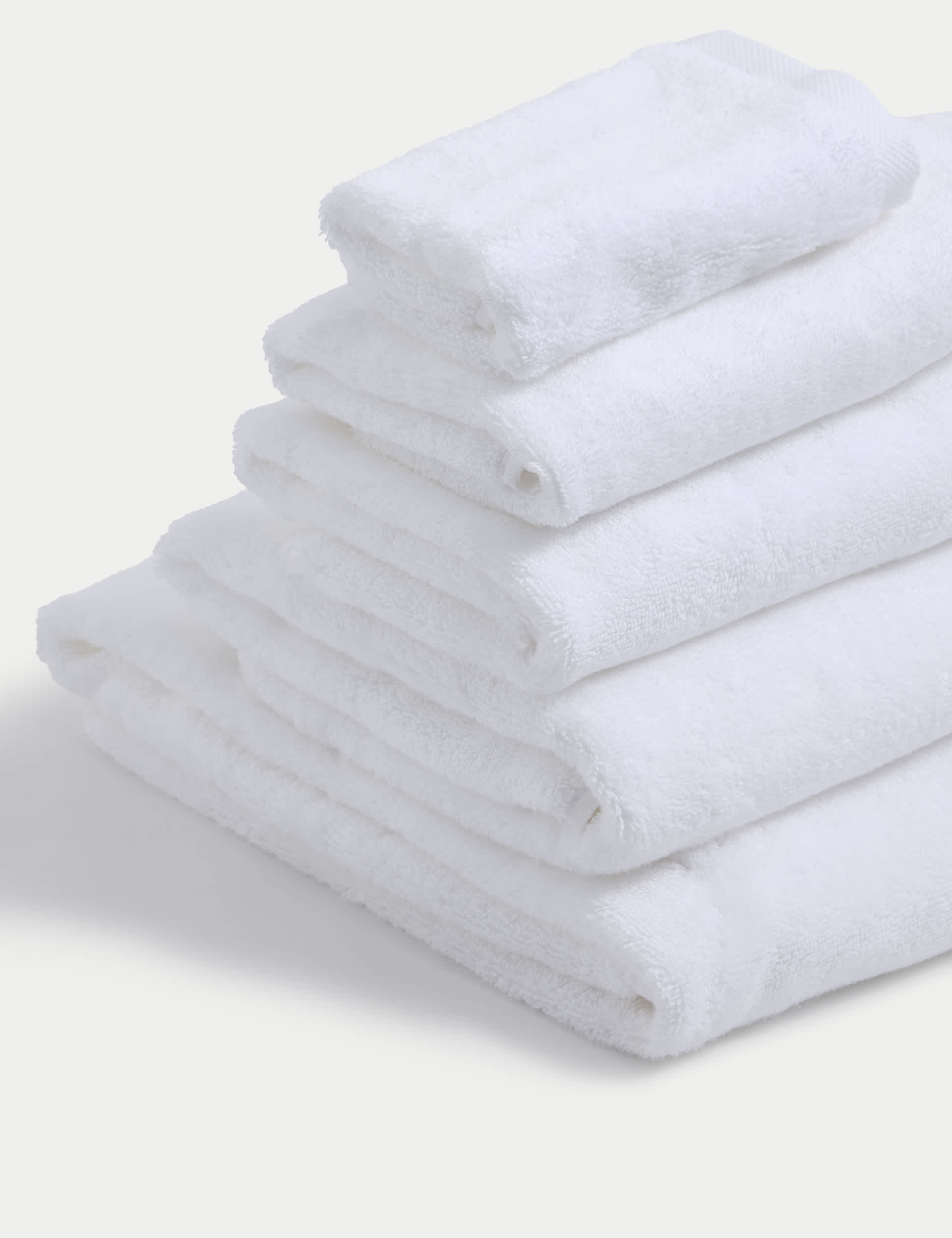 M&S Collection Pure Organic Cotton Towel - HAND - White, White,Seafoam