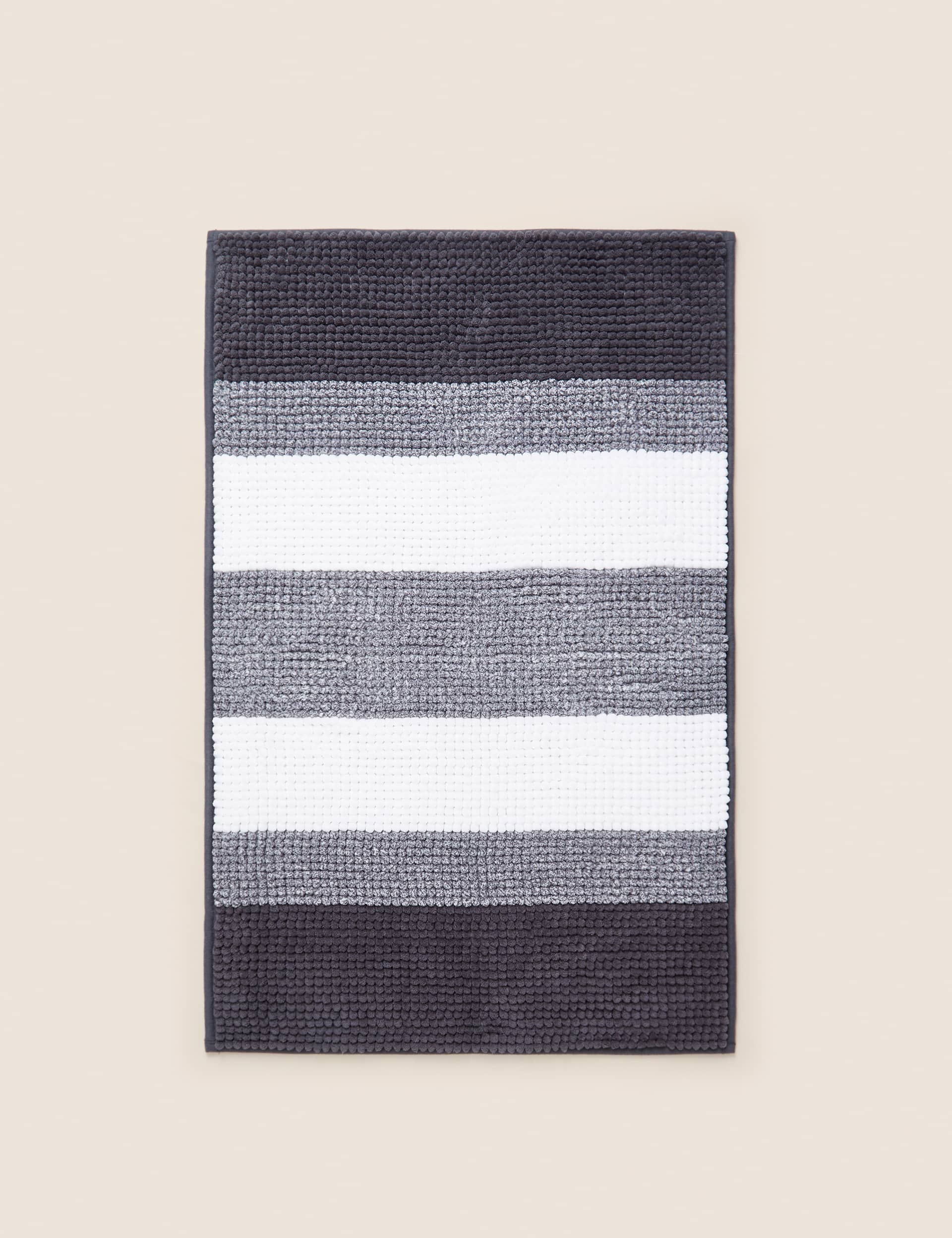 M&S Collection Bobble Striped Bath Mat - Charcoal, Natural,Navy,Charcoal,Duck Egg,Silver Grey