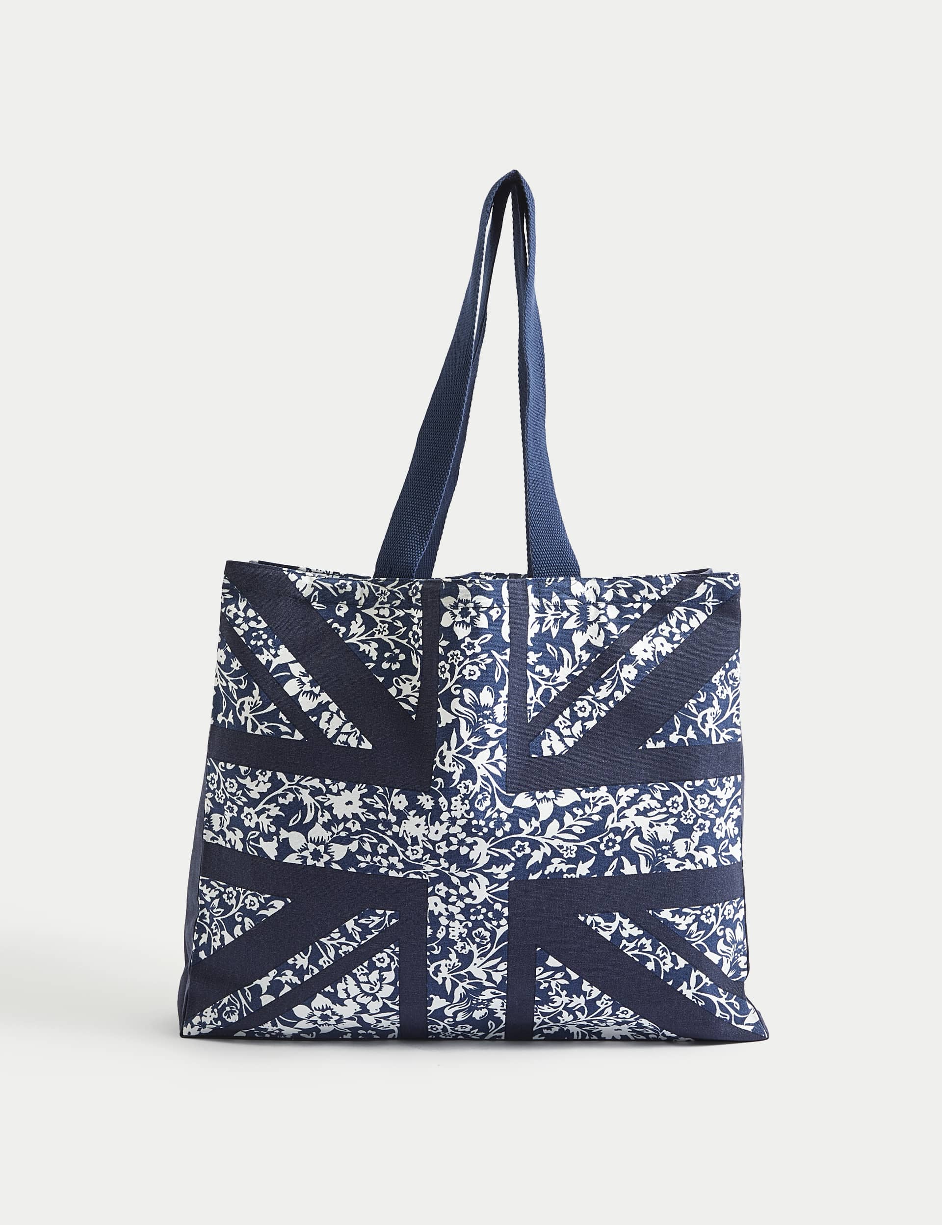 M&S Pure Cotton Union Jack Tote Bag - Blue Mix, Blue Mix