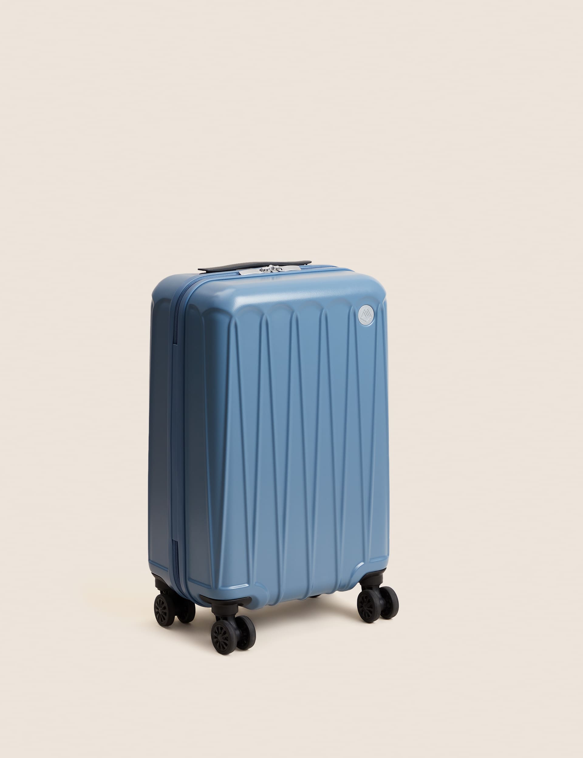 M&S Collection Amalfi 4 Wheel Hard Shell Cabin Suitcase - Blue, Sage Green,Dusty Pink,Blue,Pebble