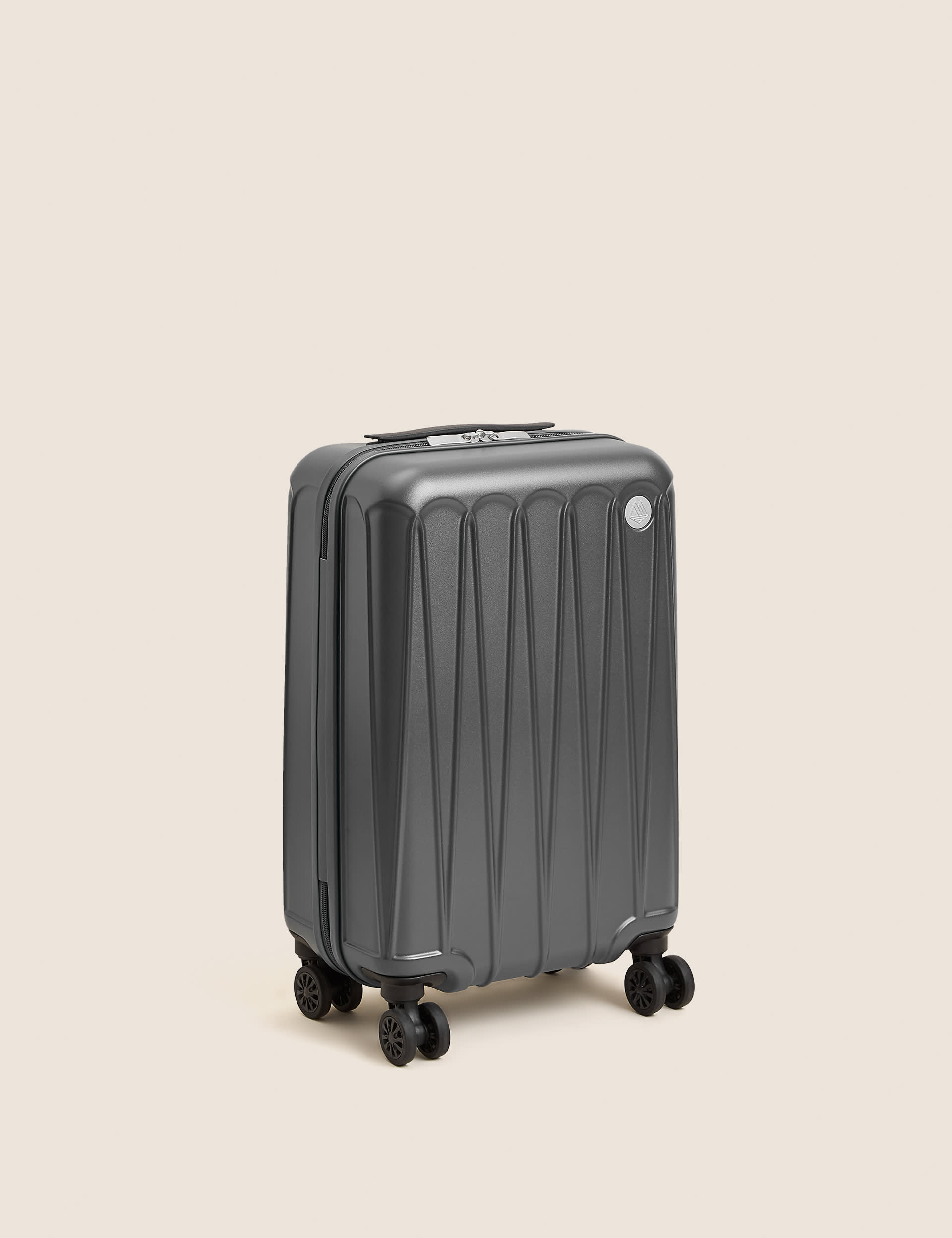 M&S Amalfi 4 Wheel Hard Shell Cabin Suitcase - Charcoal, Sage Green,Dusty Pink,Charcoal,Blue,Pebble,