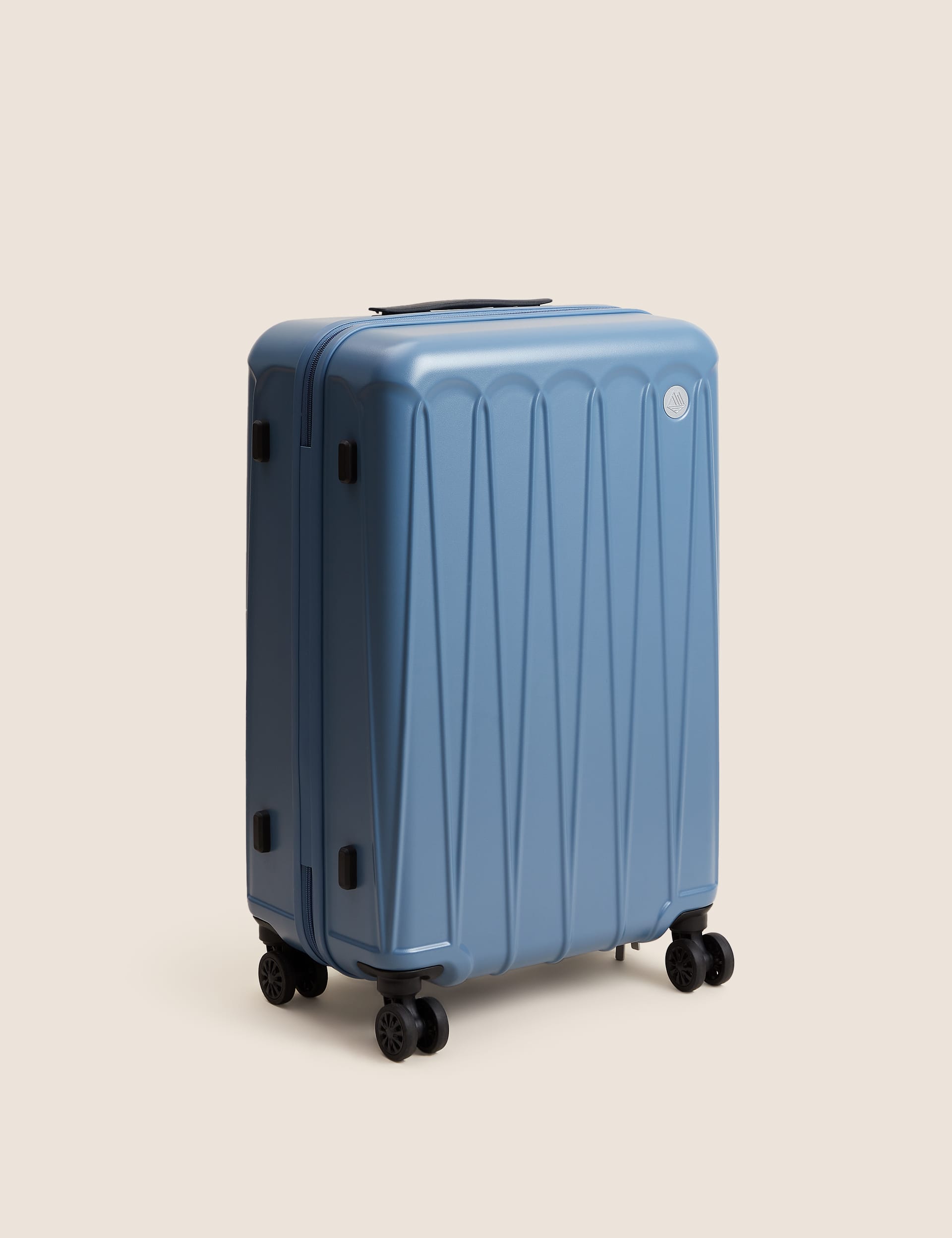 M&S Amalfi 4 Wheel Hard Shell Medium Suitcase - Blue, Charcoal,Sage Green,Blue,Pebble,Dusty Pink,Yel