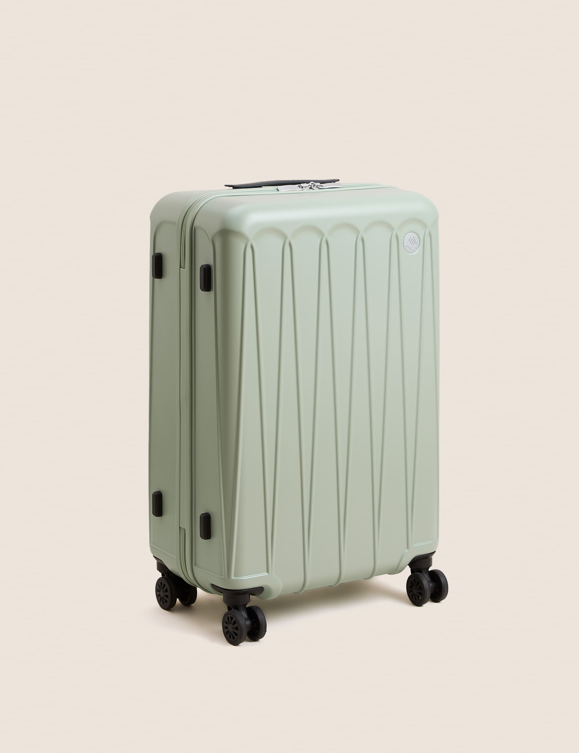 M&S Amalfi 4 Wheel Hard Shell Medium Suitcase - Sage Green, Charcoal,Sage Green,Blue,Pebble,Dusty Pi