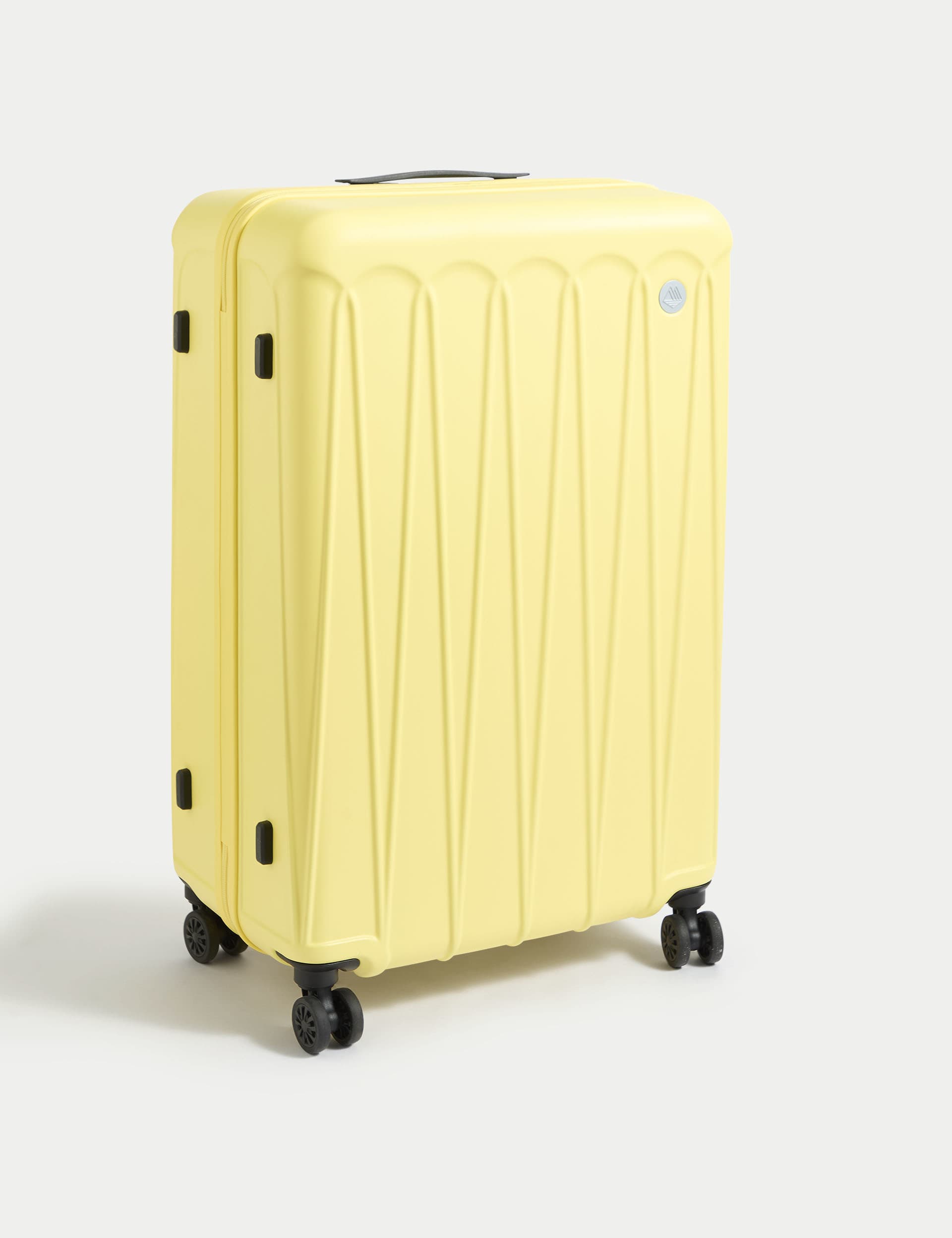 M&S Amalfi 4 Wheel Hard Shell Large Suitcase - Yellow, Pebble,Yellow