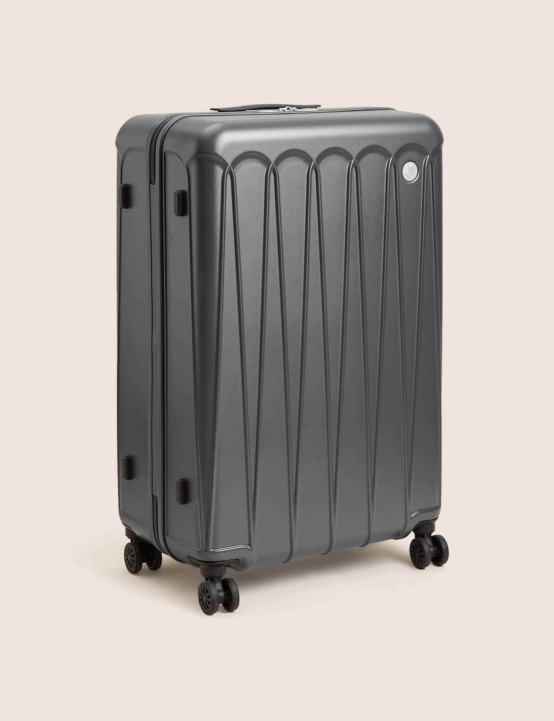 M&S Amalfi 4 Wheel Hard Shell Large Suitcase - Charcoal, Charcoal,Sage Green,Pebble,Yellow