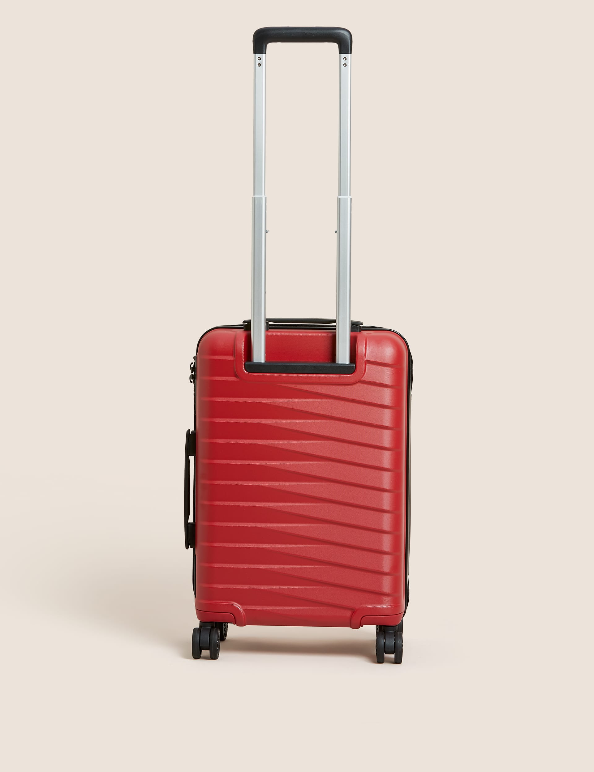 M&S Collection Oslo 4 Wheel Hard Shell Cabin Suitcase - Red, Black,Red