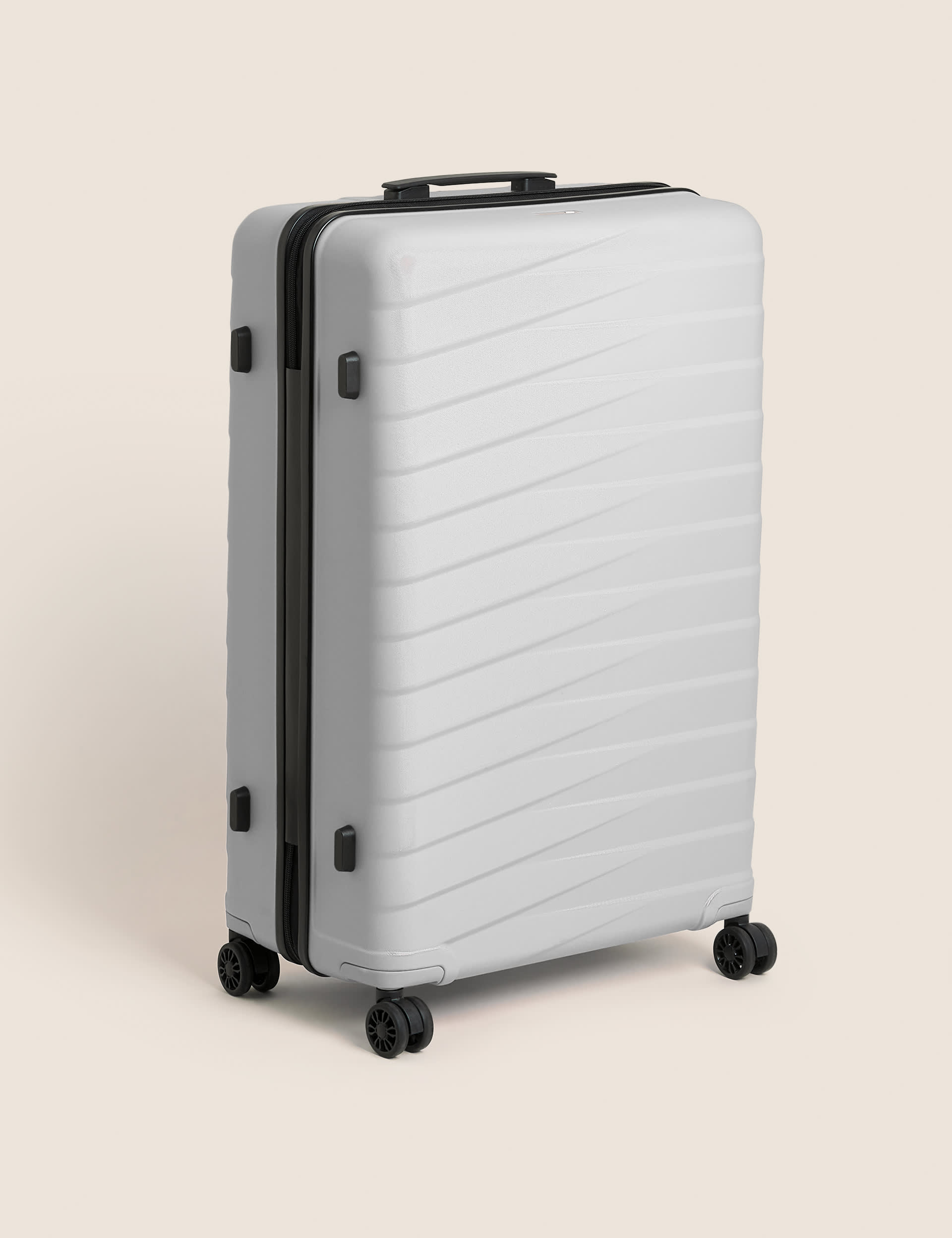 M&S Oslo 4 Wheel Hard Shell Large Suitcase - Silver, Black,Red,Silver