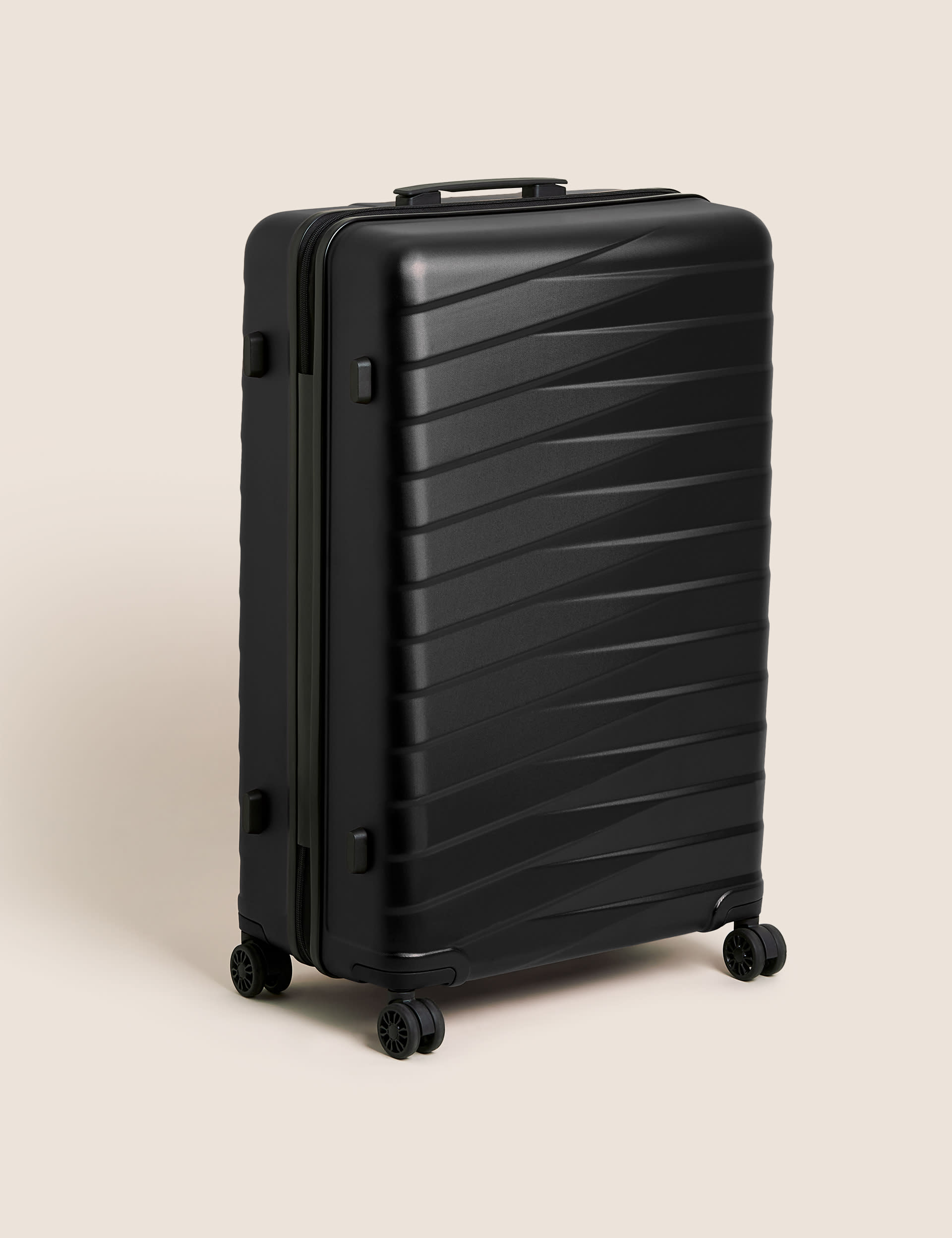 M&S Collection Oslo 4 Wheel Hard Shell Large Suitcase - Black, Black,Red