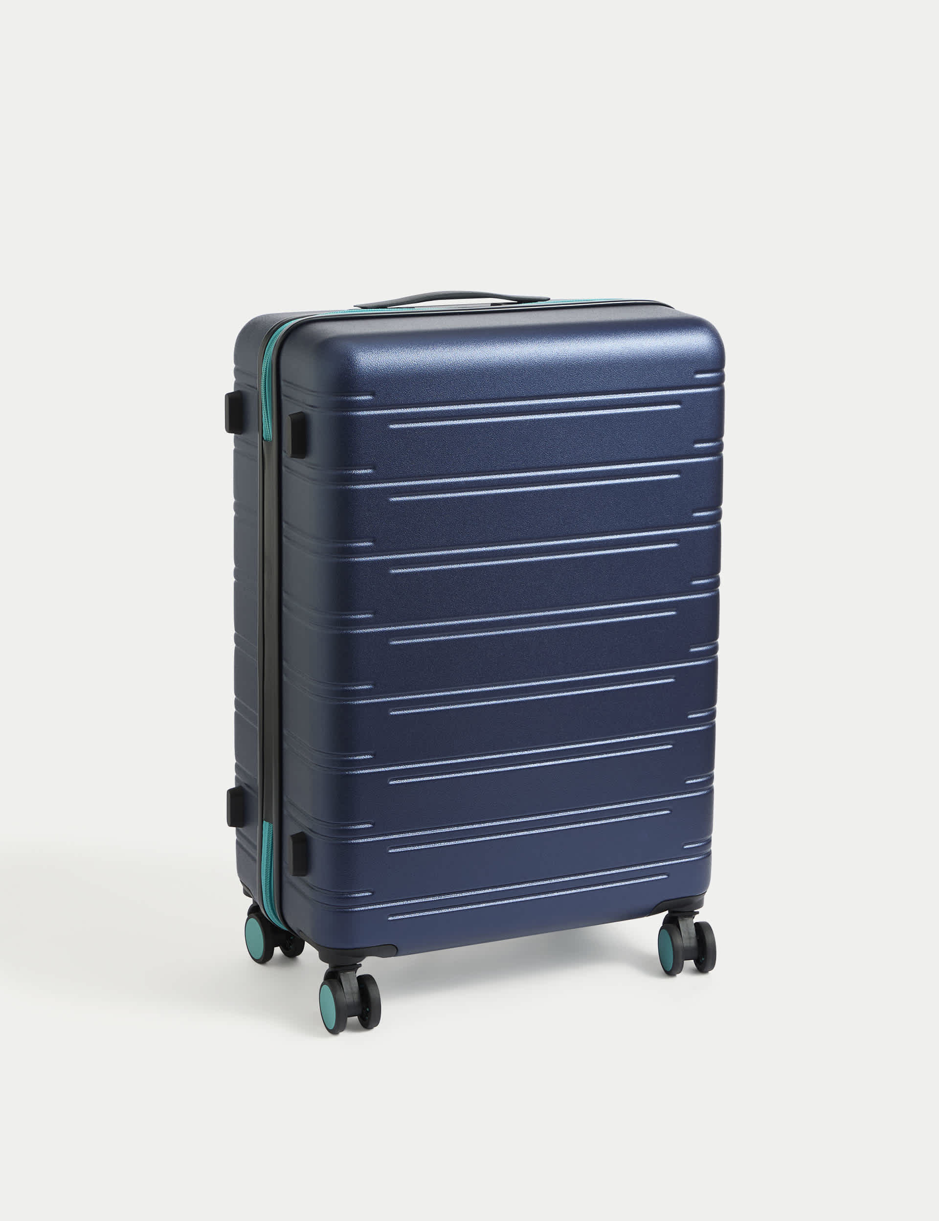 M&S Fiji 4 Wheel Hard Shell Medium Suitcase - Navy, Navy