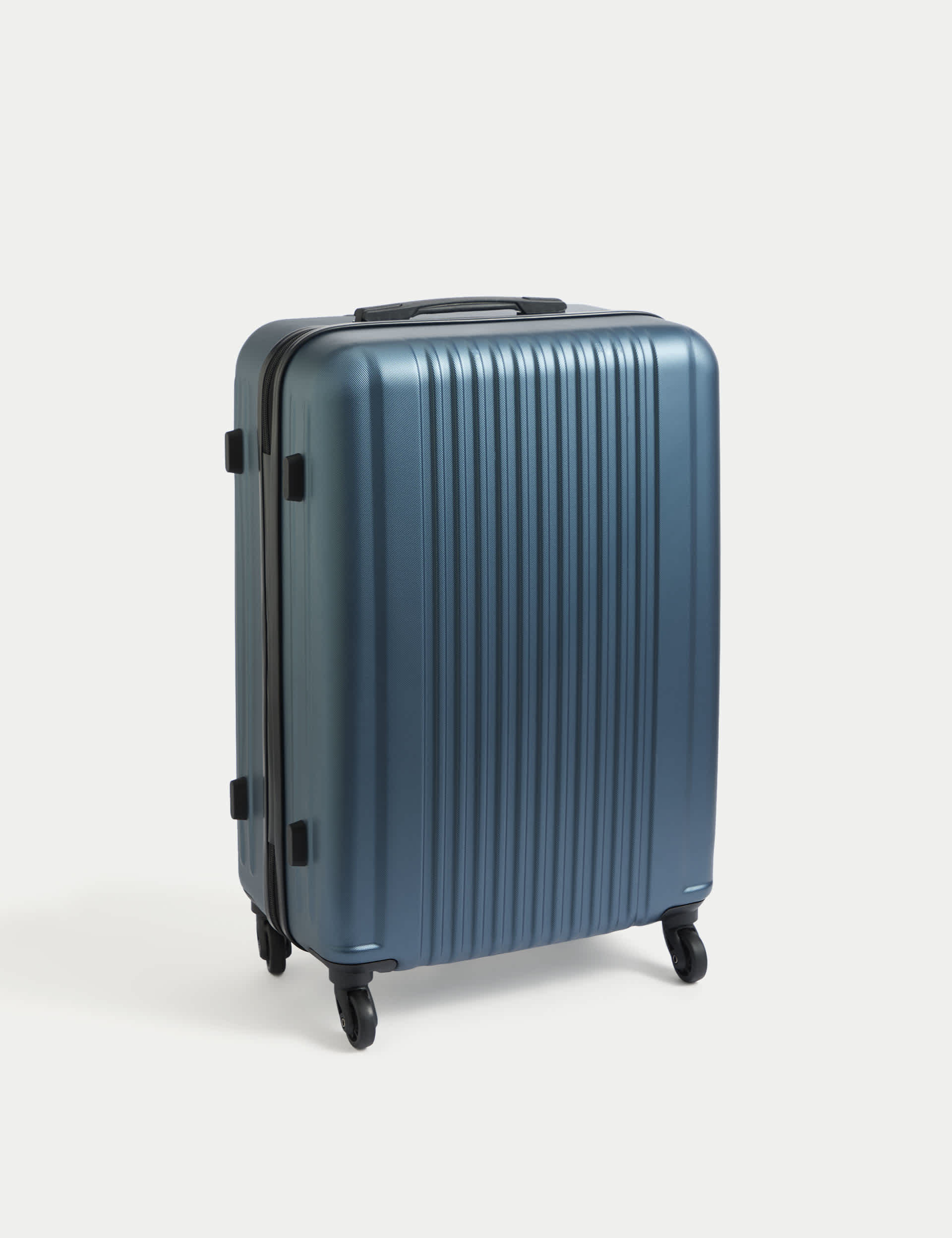 M&S Vienna 4 Wheel Hard Shell Medium Suitcase - Navy, Navy,Black