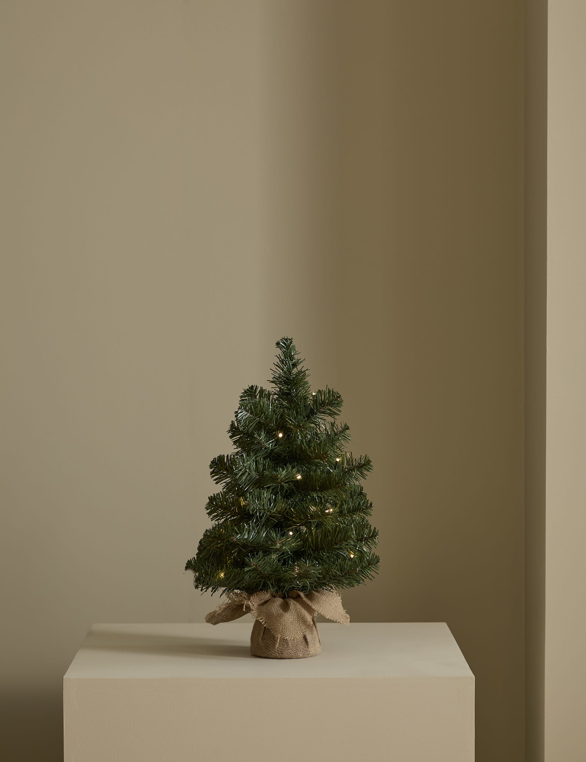 M&S 1.5ft Pre-Lit Spruce Christmas Tree - Green, Green