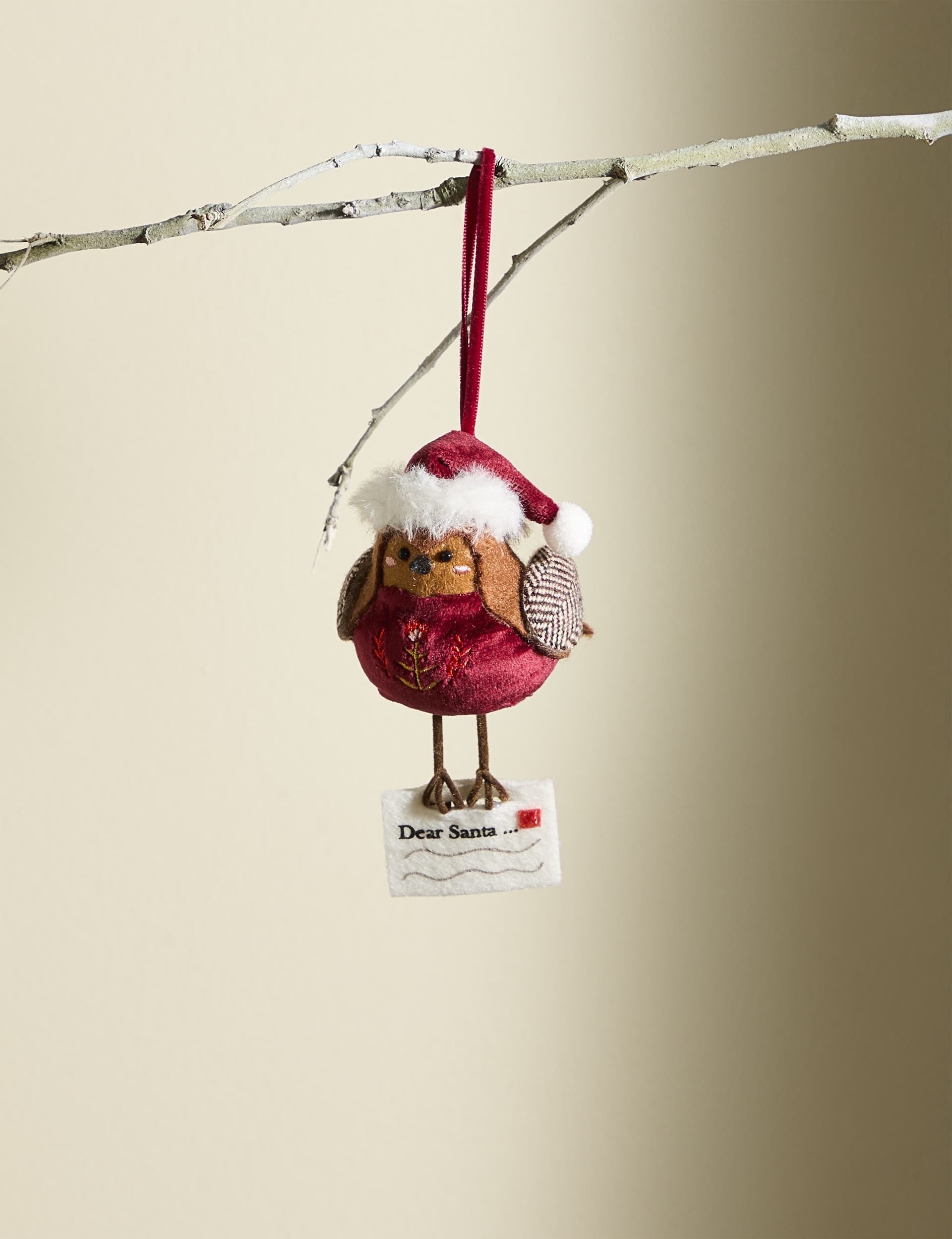 M&S Felt Robin Hanging Decoration - Multi, Multi