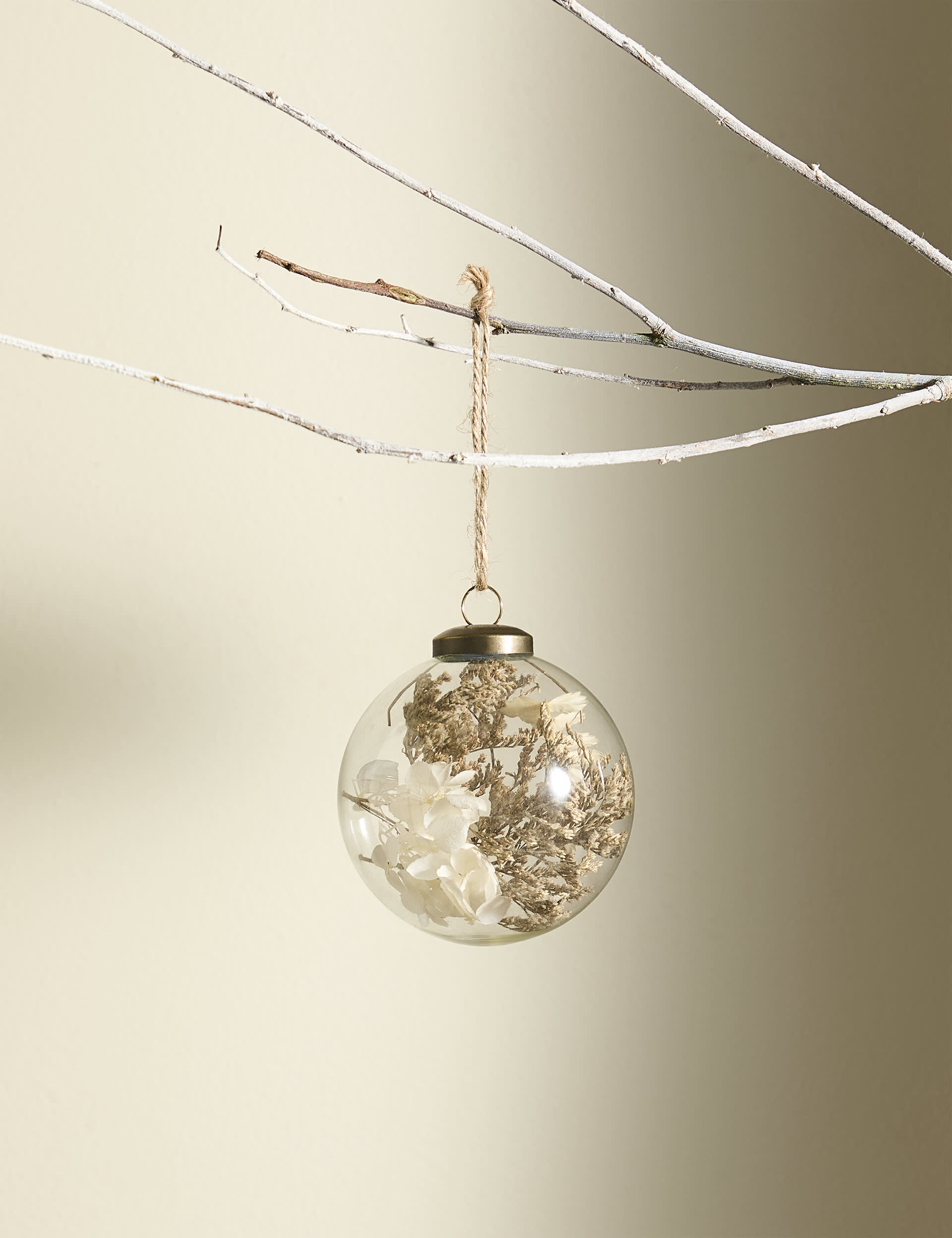 M&S Glass Encapsulation Bauble - Natural, Natural