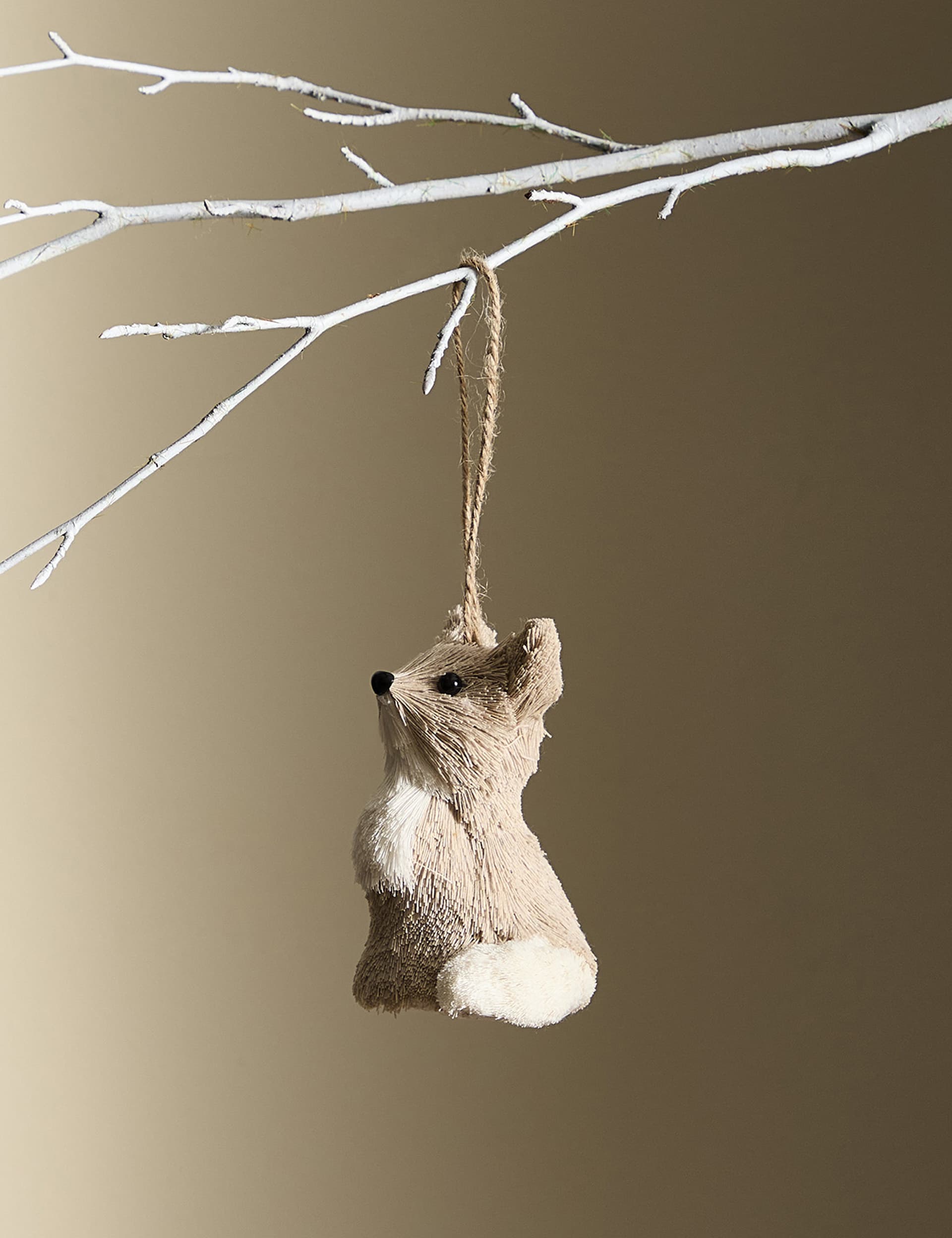 M&S Bristle Fox Hanging Decoration - Natural, Natural