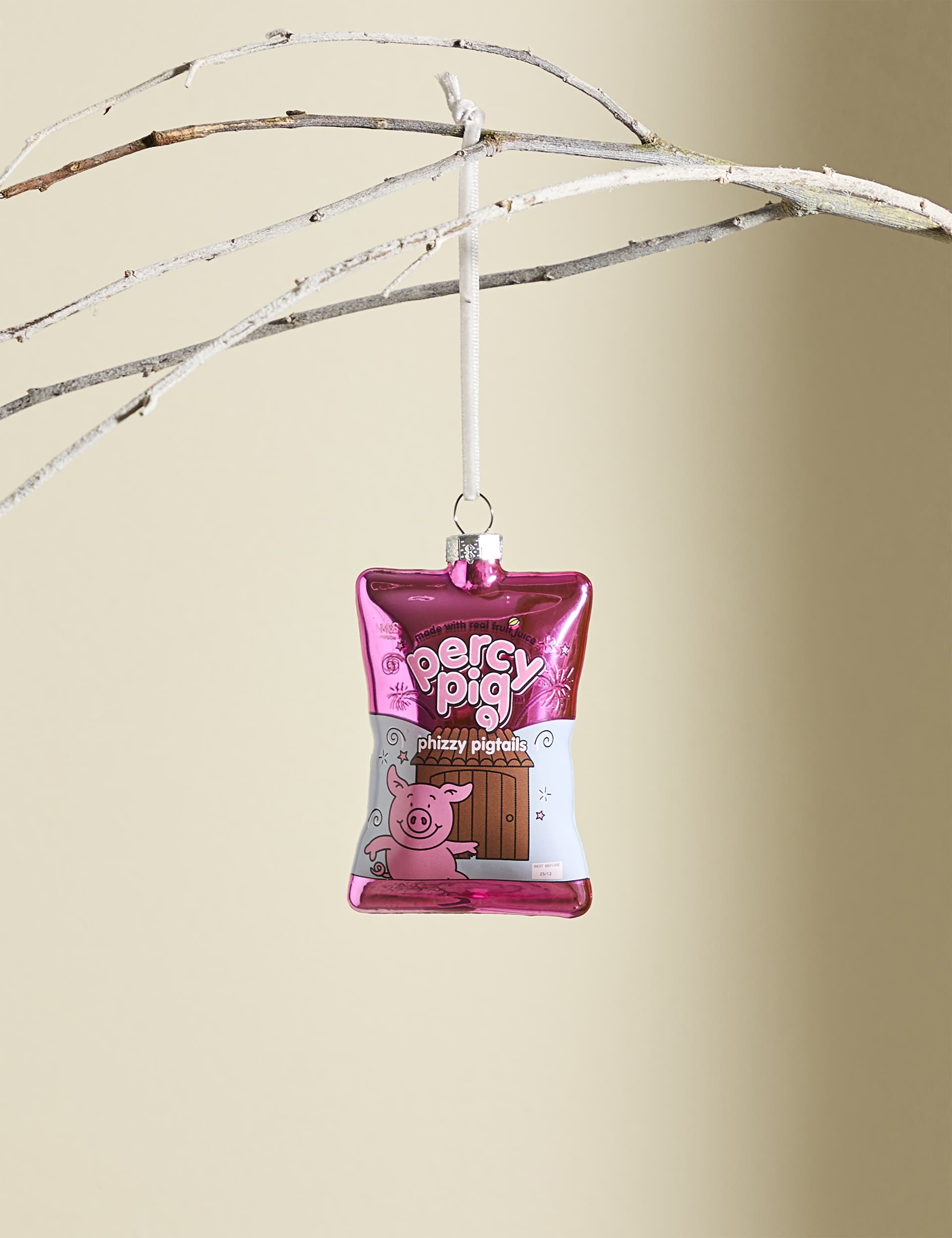 M&S Percy Pig Phizzy Pigtails Hanging Decoration - Pink Mix, Pink Mix