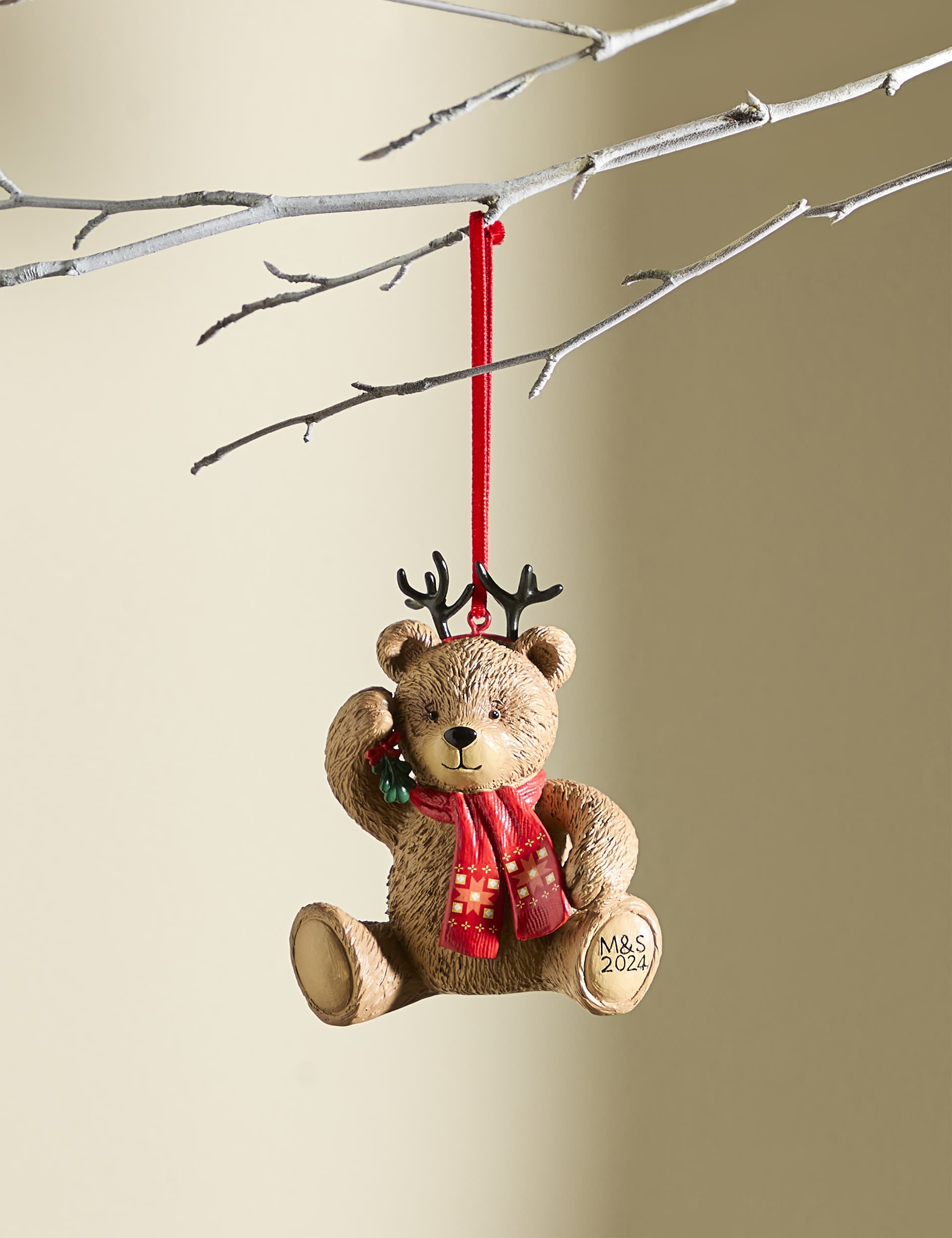 Spencer Bear Hanging Decoration - Brown Mix, Brown Mix